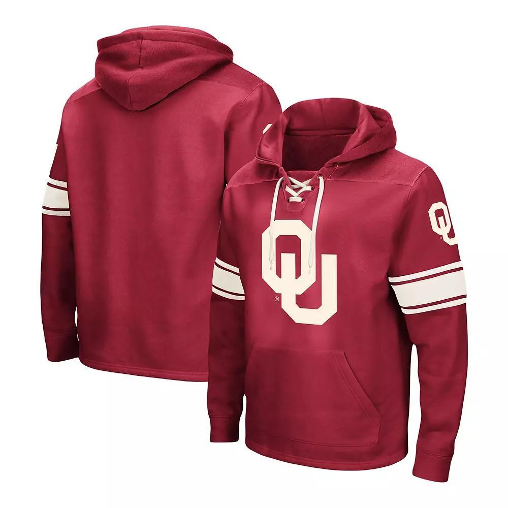 Men's Colosseum Crimson Oklahoma Sooners Big & Tall Hockey Lace-Up Pullover Hoodie, Size: 4XB, Red Product Image