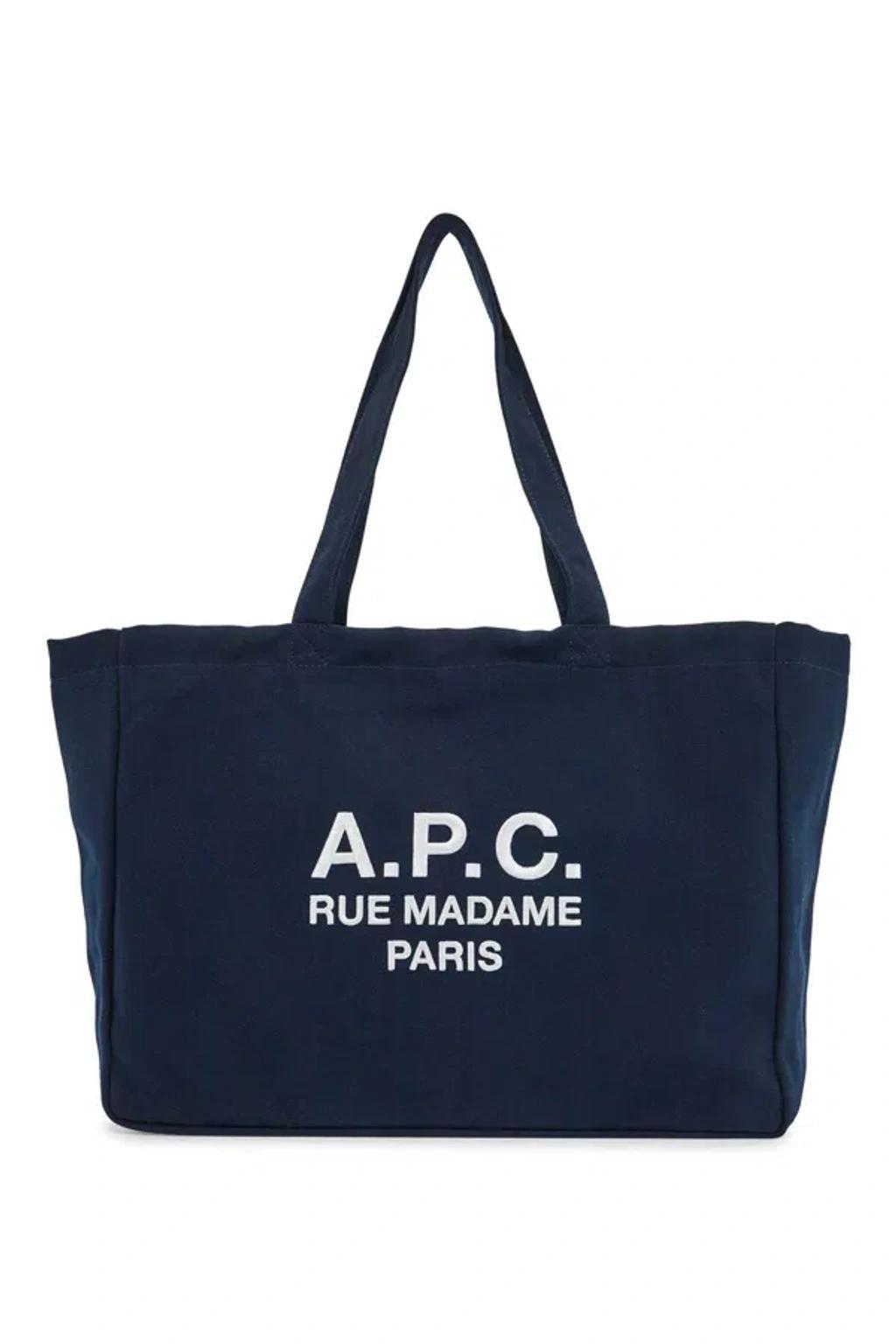 APC Navy Blue Canvas Diane Rue Madame Shopping Bag In Dark Navy Product Image