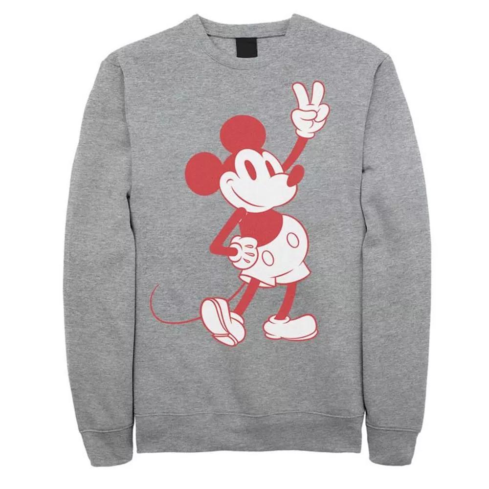 Disney's Mickey And Friends Mickey Men's Peace Outline Sweatshirt, Size: XL, Athletic Grey Product Image