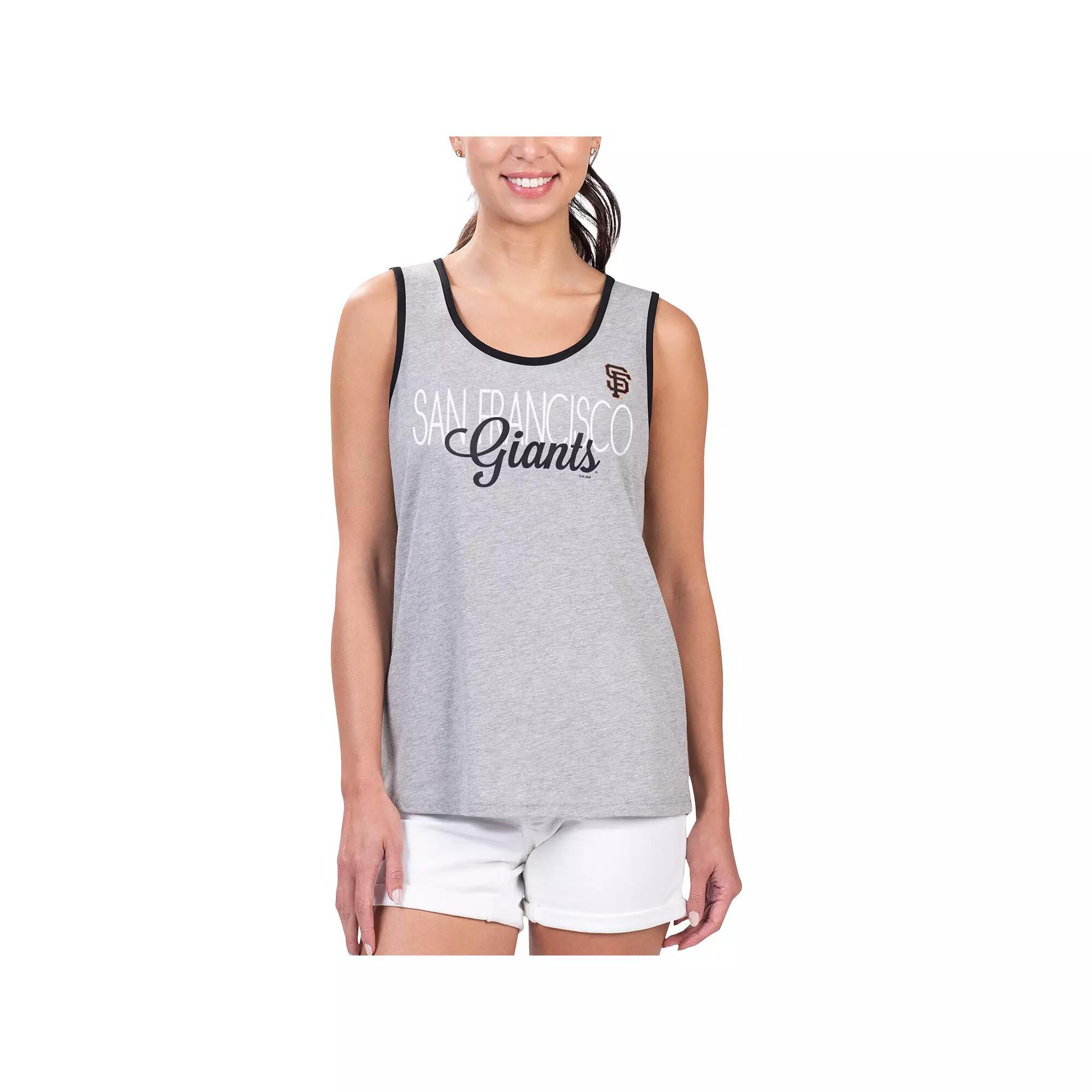 Women's G-III 4Her by Carl Banks Gray San Francisco Giants Fastest Lap Tank Top, Size: Small, Grey Product Image
