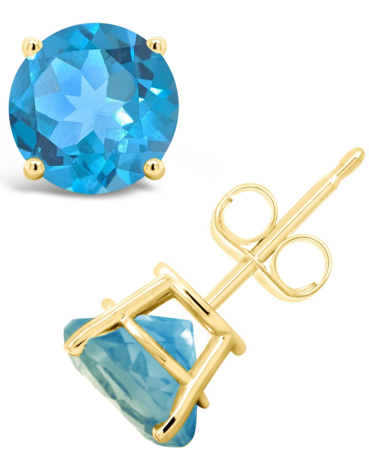 14k Gold Citrine Stud Earrings, Women's, Orange Product Image