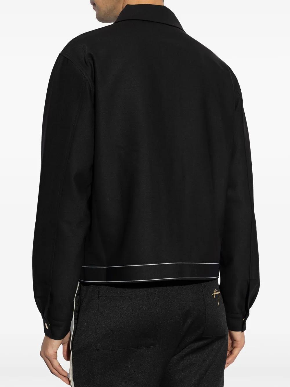 logo-print zipped bomber jacket  Product Image
