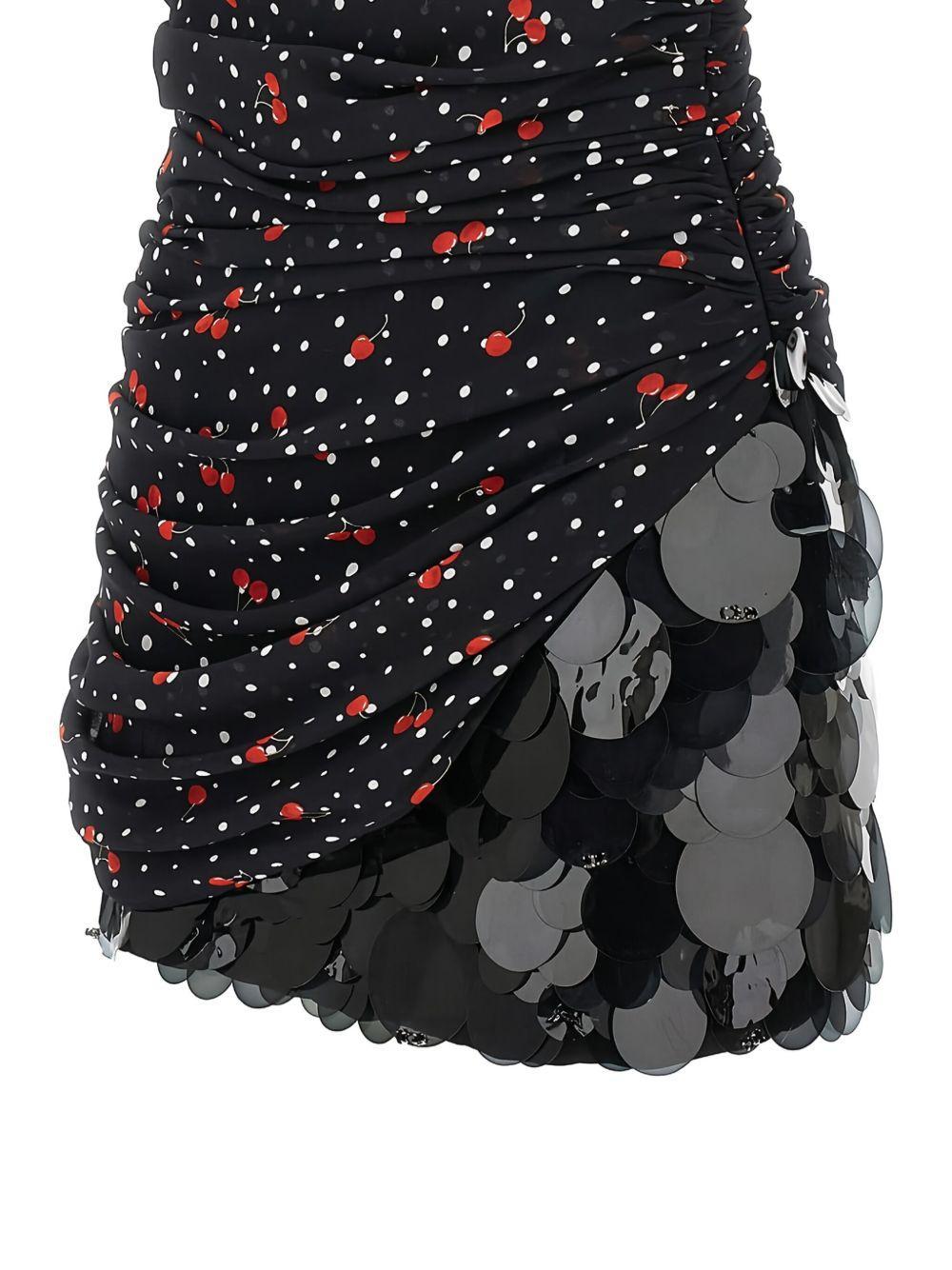 ruched cherry polka-dot dress Product Image