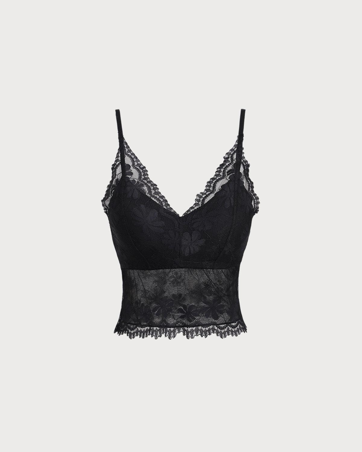 Black Lace V Neck Bustier Product Image