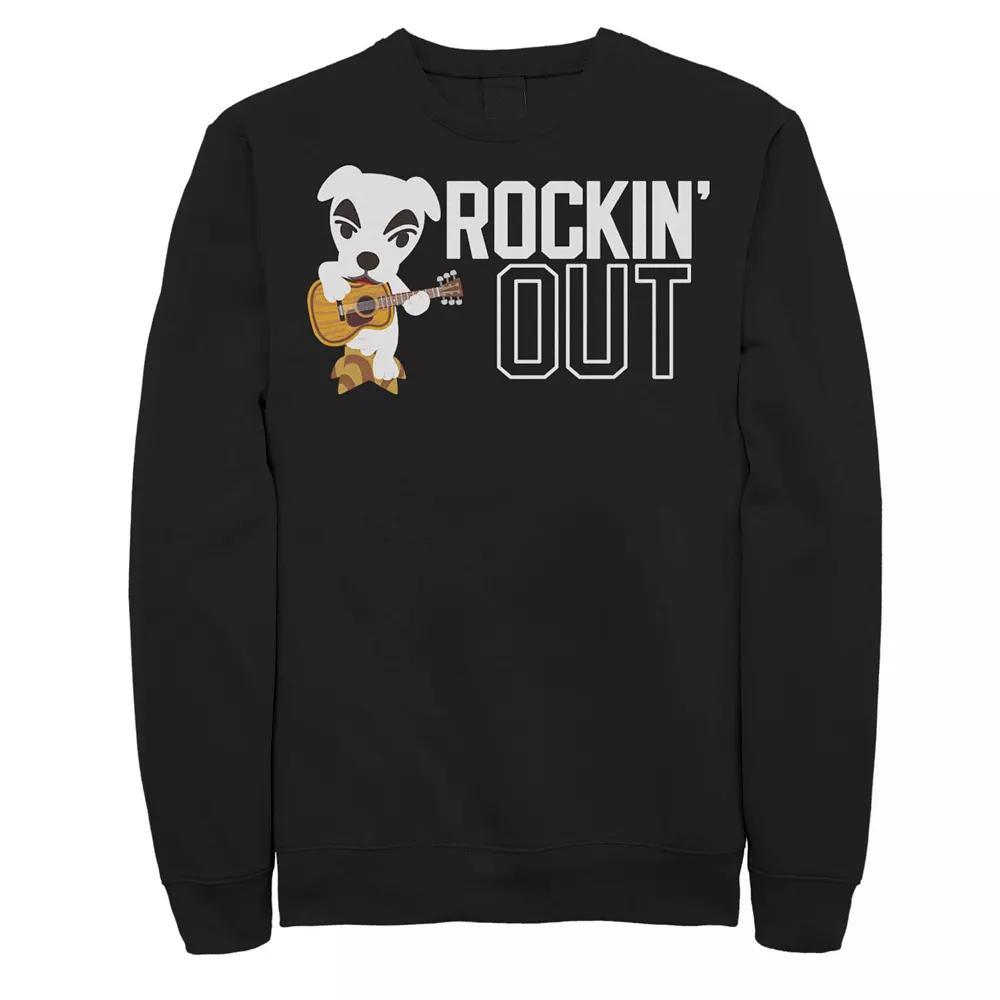 Men's Animal Crossing Rockin Out Poster Sweatshirt, Size: Small, Black Product Image