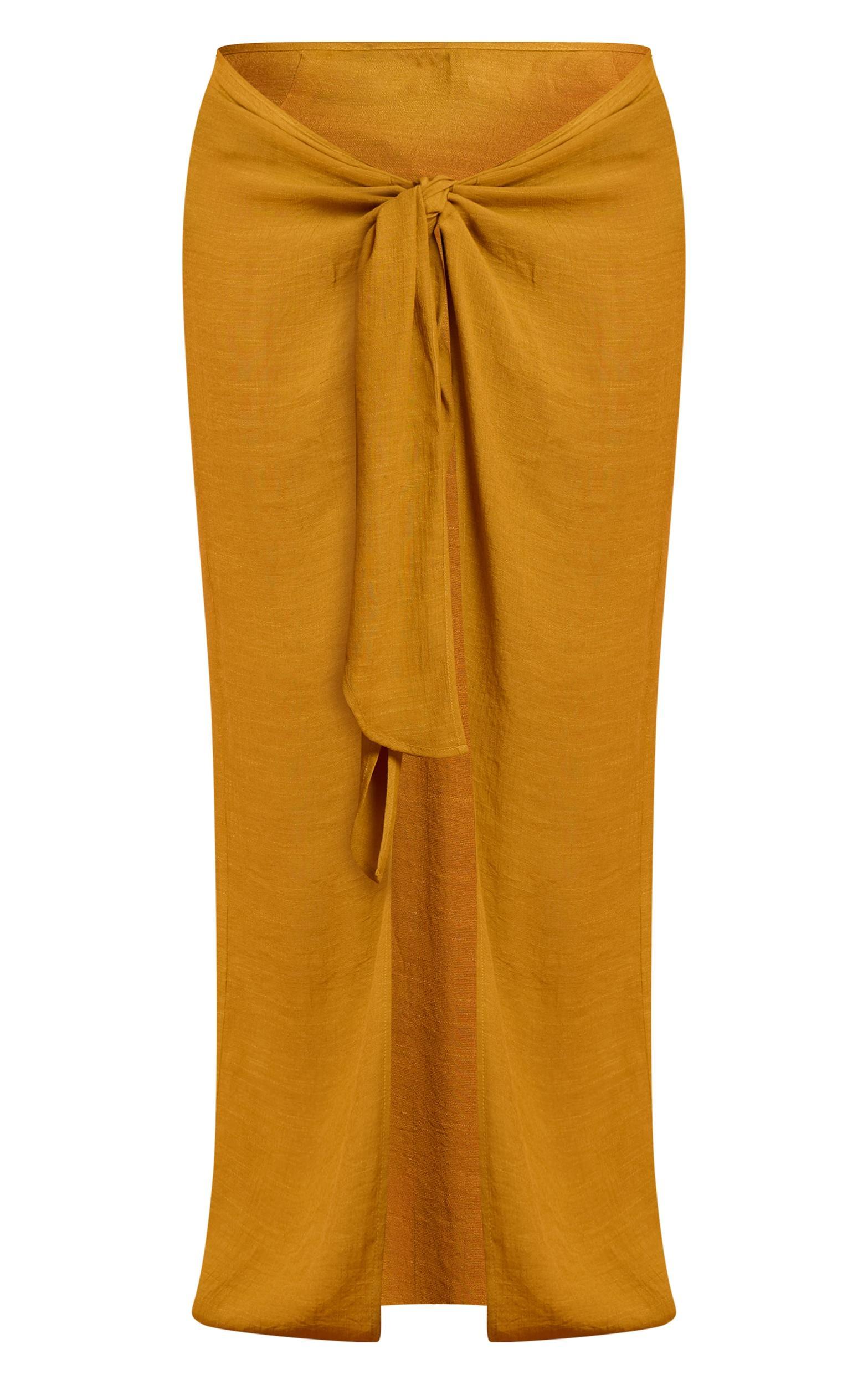 Mustard Linen Look Beach Sarong Product Image
