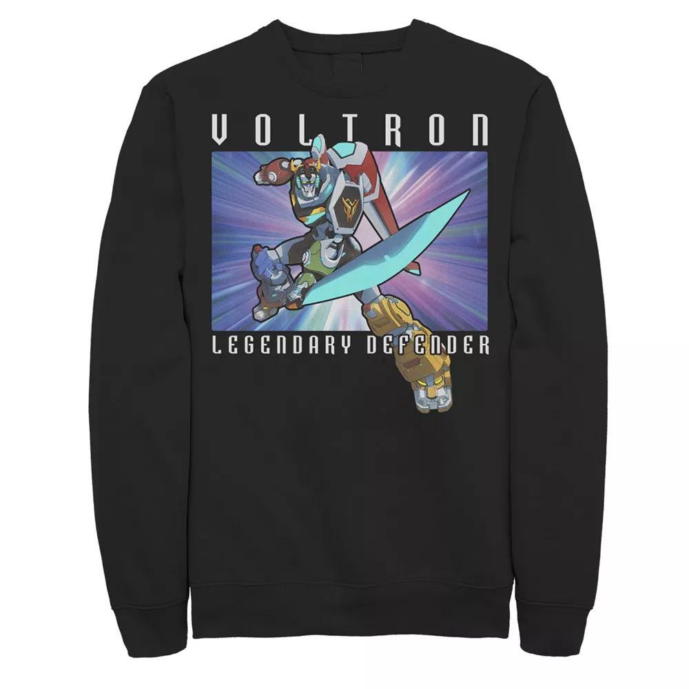 Men's Voltron: Legendary Defender Voltron Action Pose Long Sleeve Fleece, Size: XXL, Black Product Image