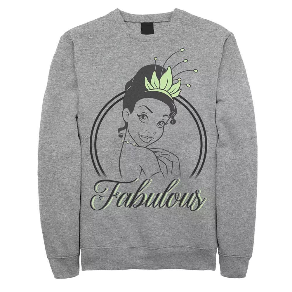 Men's Disney Princess And The Frog Tiana Over Shoulder Fabulous Sweatshirt, Size: Large, Athletic Grey Product Image