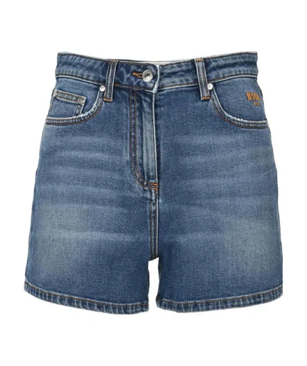 MSGM Denim Shorts In Blue Product Image