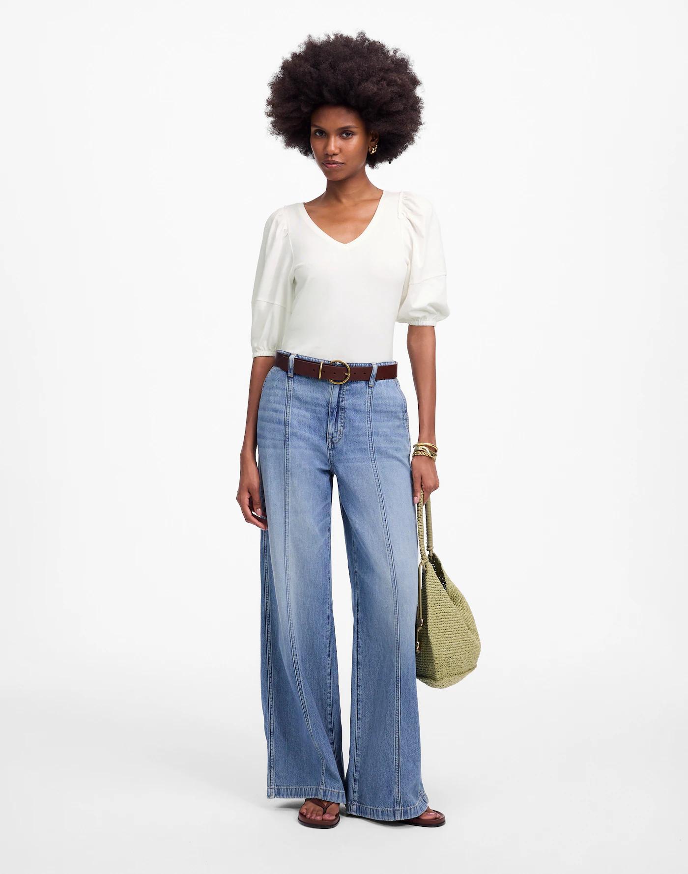 Puff-Sleeve V-Neck Tee Product Image