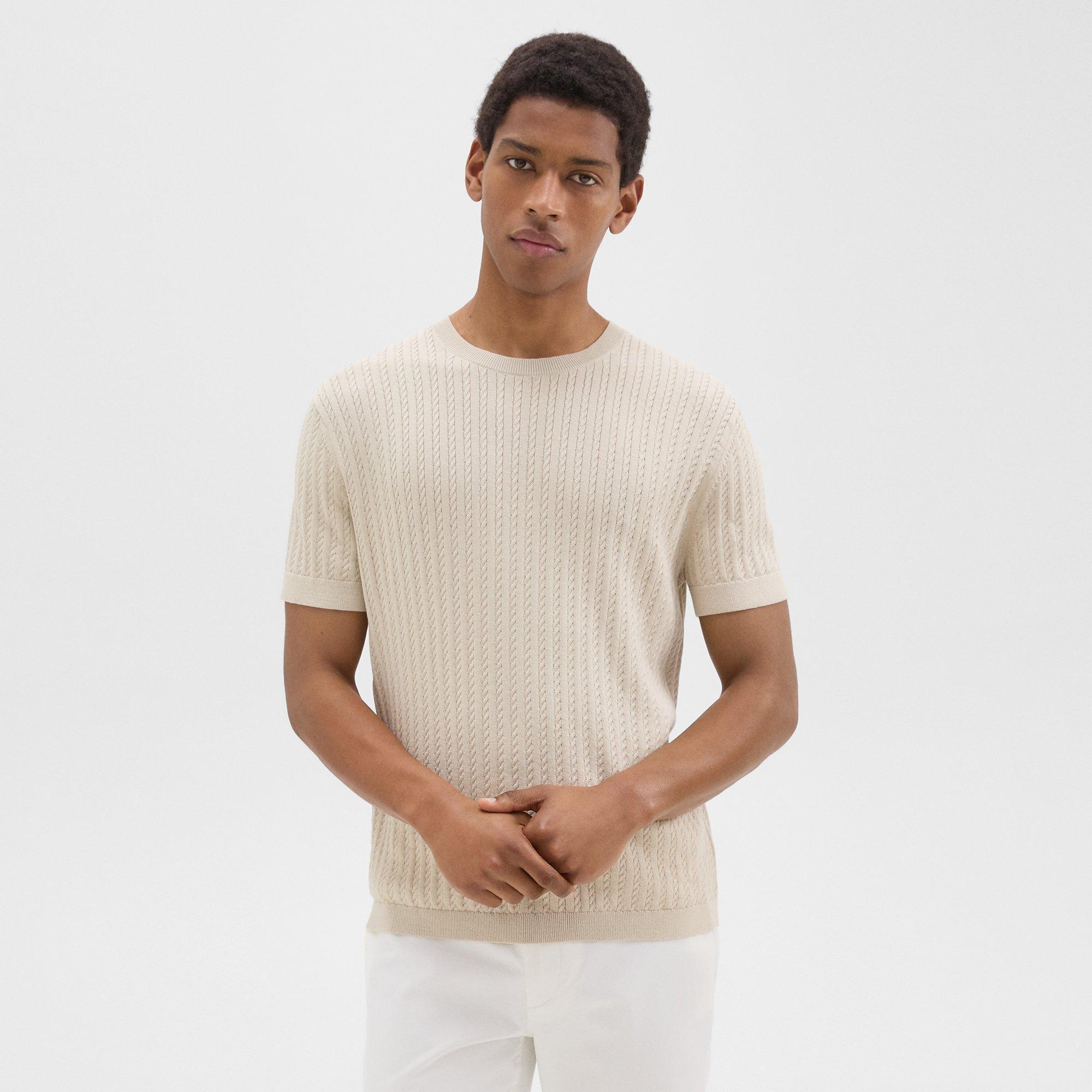 Cotton Cable Knit Tee | Theory Product Image
