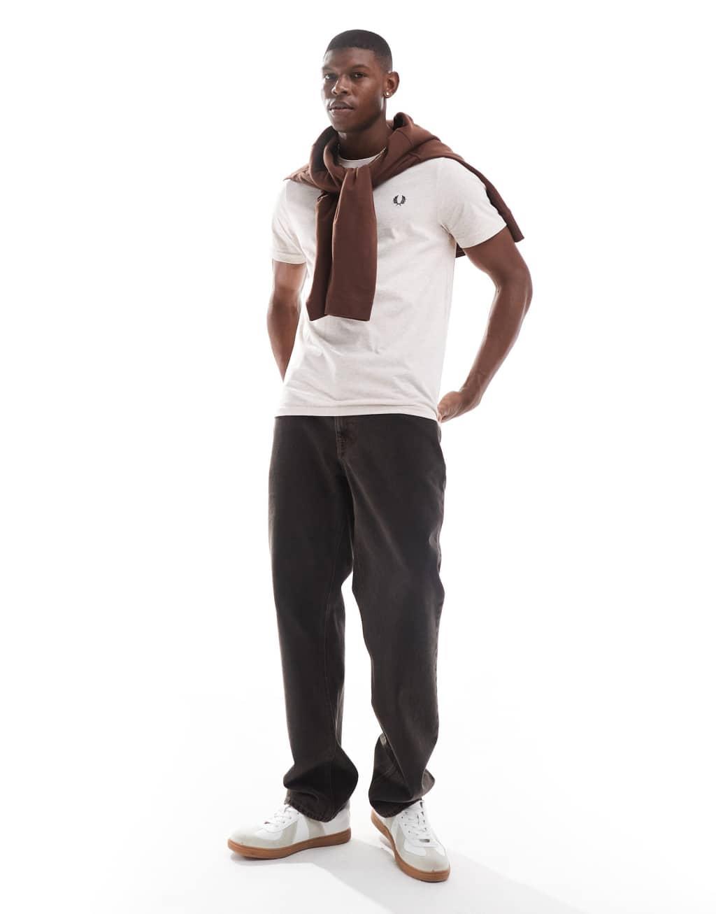 Fred Perry T-shirt in oatmeal white Product Image