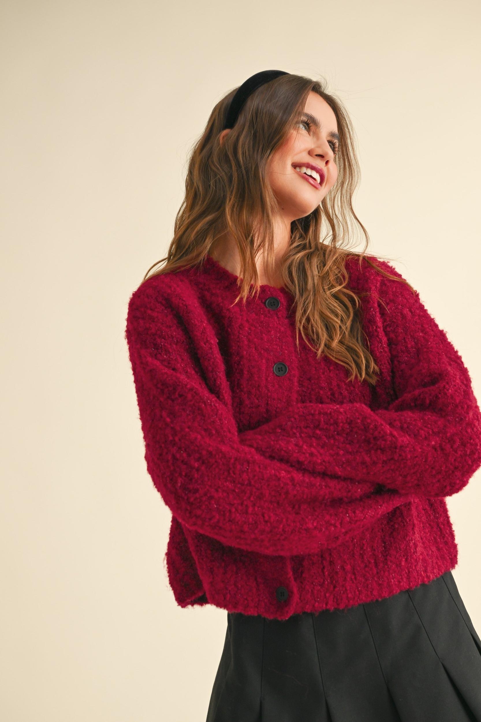 Soft Cozy Button Front Sweater Cardigan Product Image