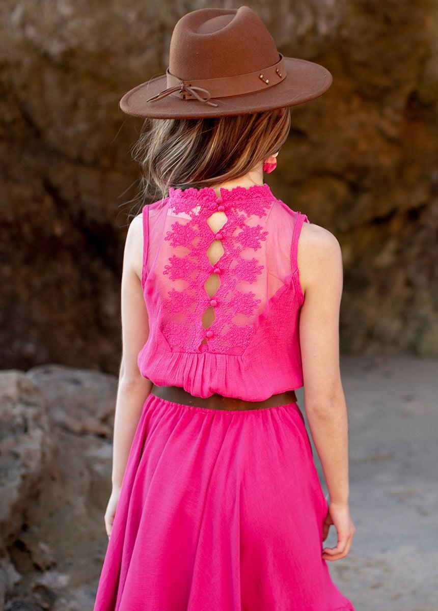 Delfinne Top in Fuchsia Girls Product Image