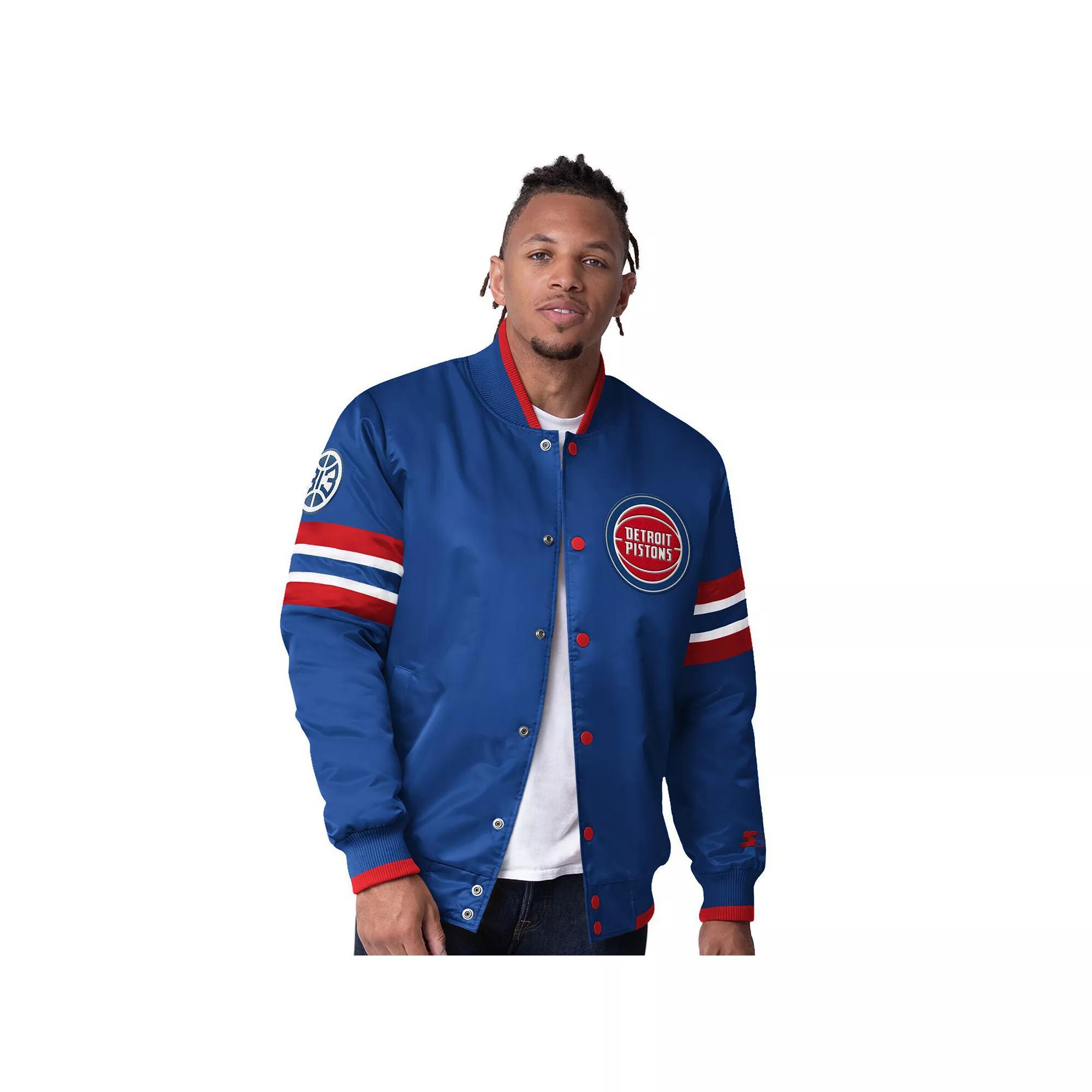 Men's Starter Red Chicago Bulls Scout Varsity Satin Full-Snap Jacket, Size: Small Product Image