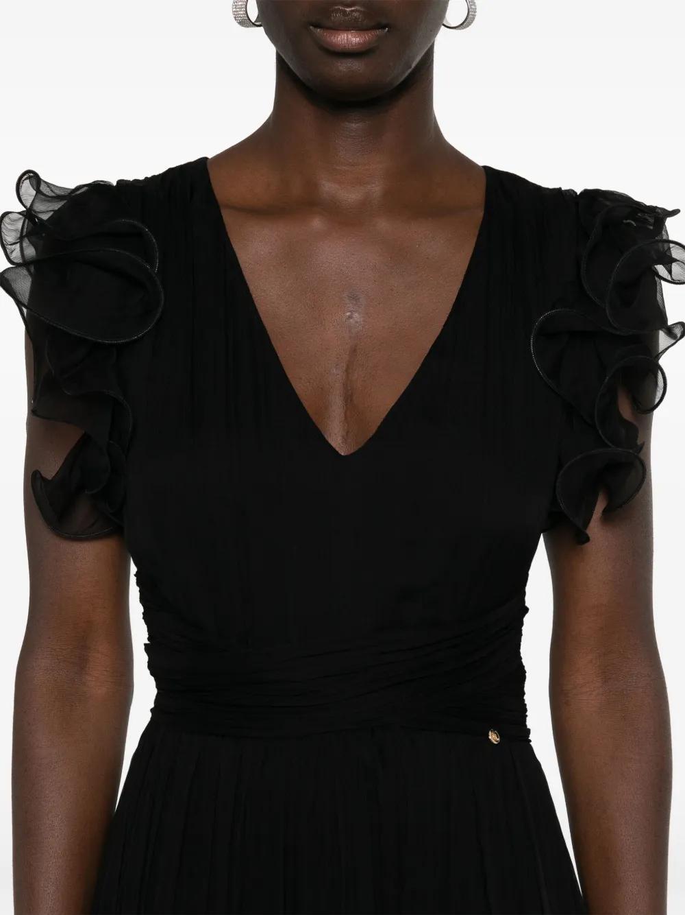 ruffled silk maxi dress Product Image