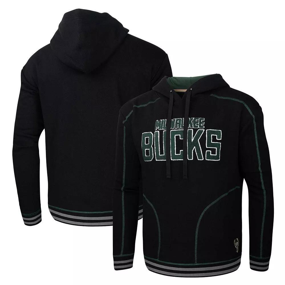Men's Stadium Essentials  Black Milwaukee Bucks Baseline Pullover Hoodie, Size: Large Product Image