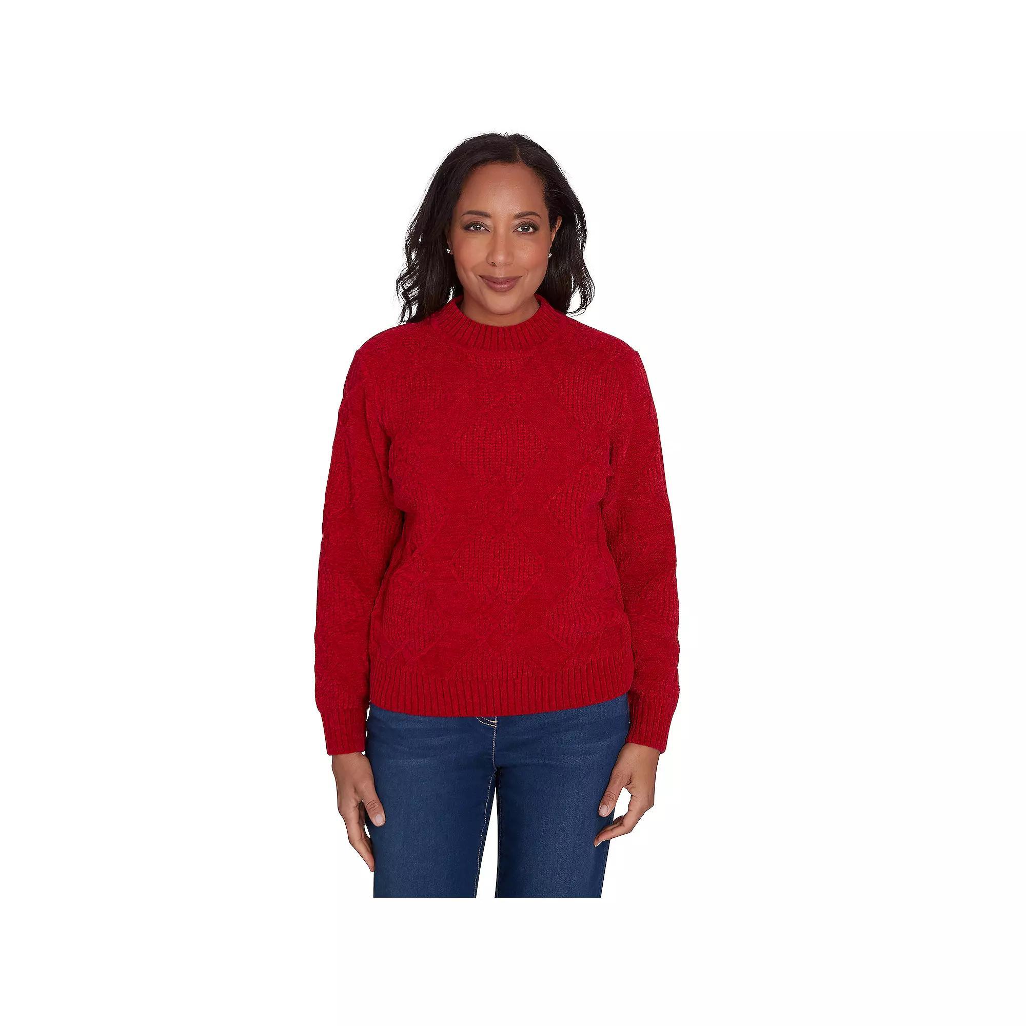 Women's Alfred Dunner Chenille Diamond Turtleneck Sweater, Size: XL Product Image