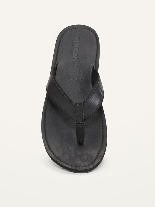 Faux-Leather Flip-Flop Sandals for Men Product Image