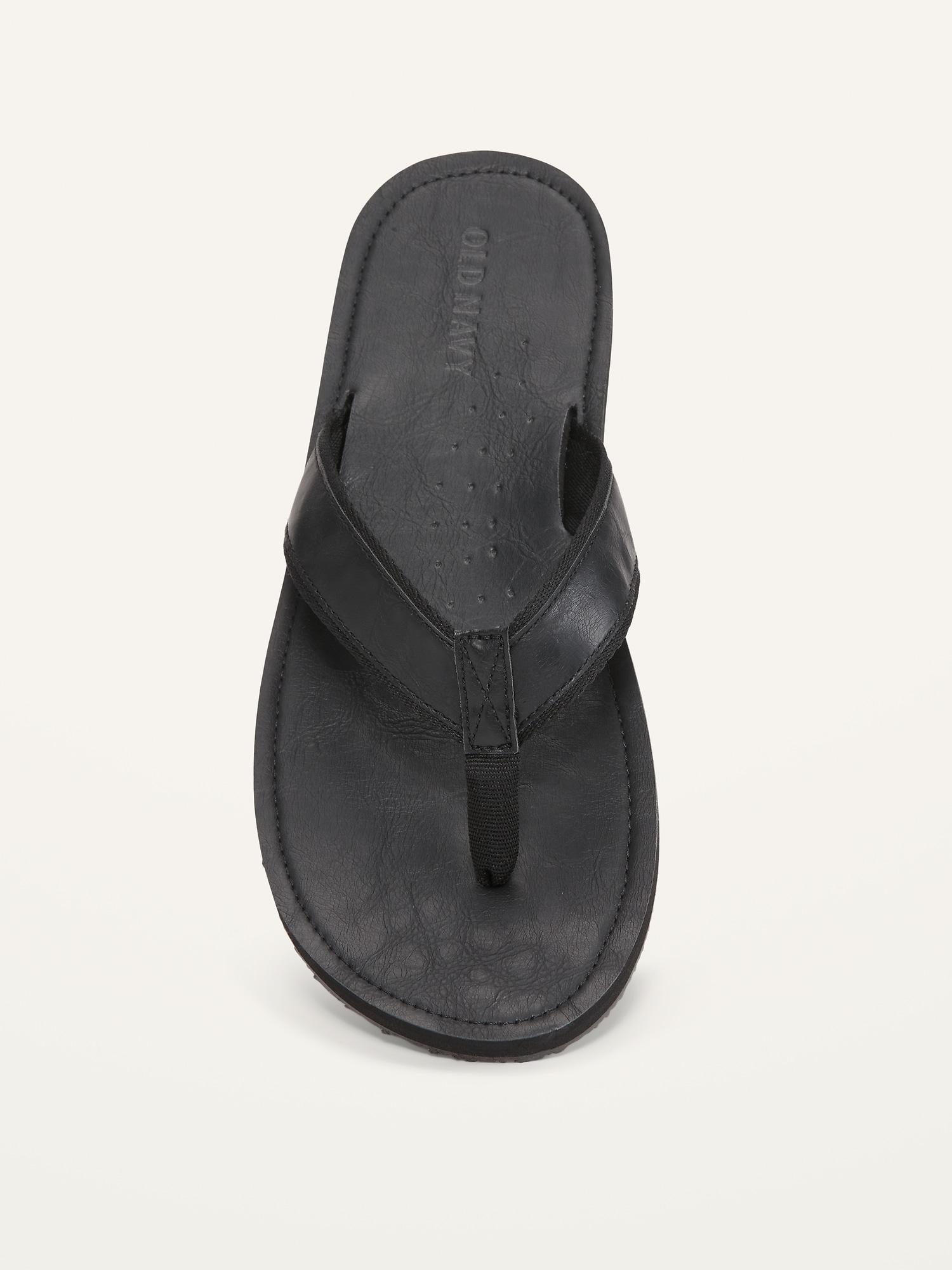 Faux-Leather Flip-Flop Sandals for Men Product Image