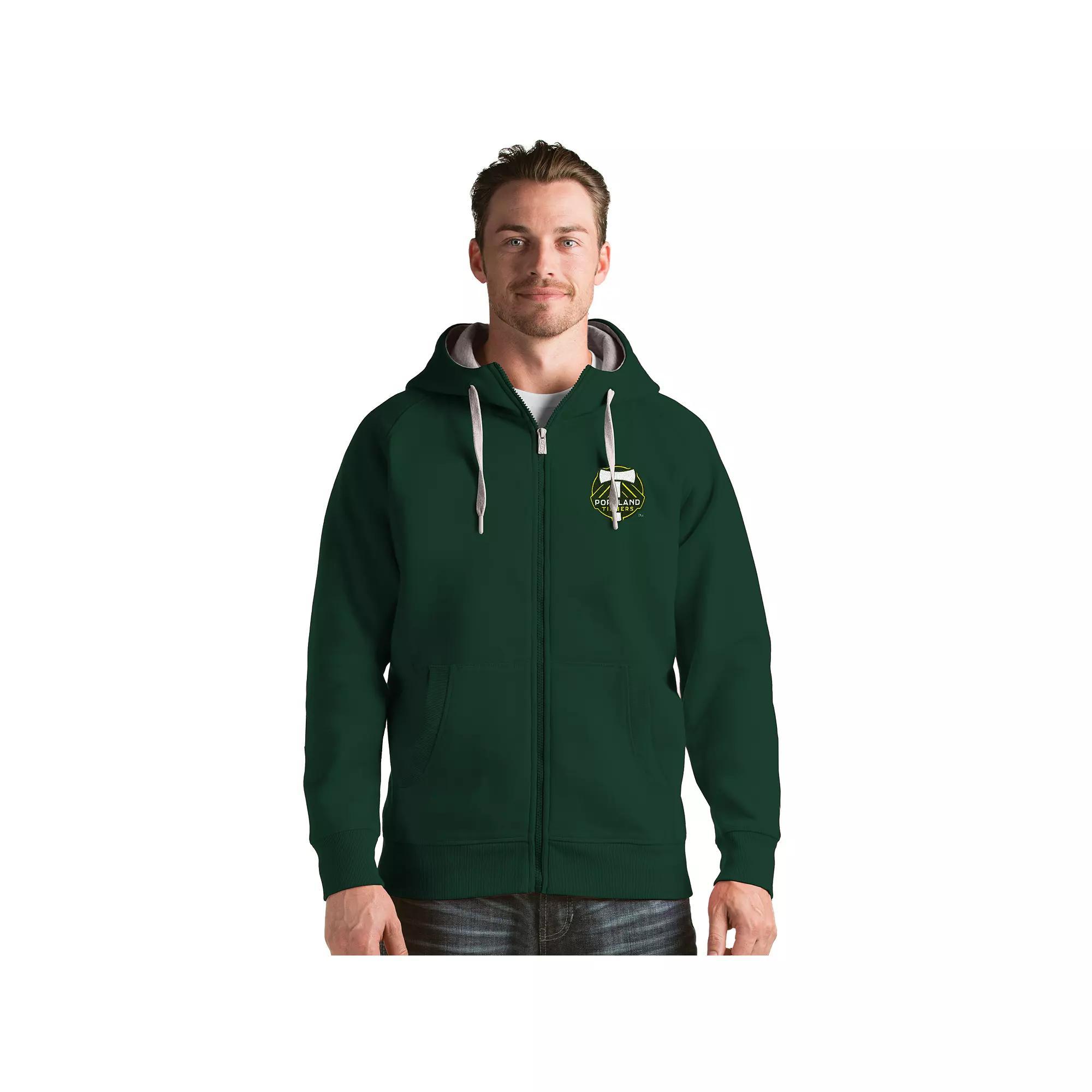 Mens Antigua Portland Timbers Victory Full-Zip Hoodie Green Product Image