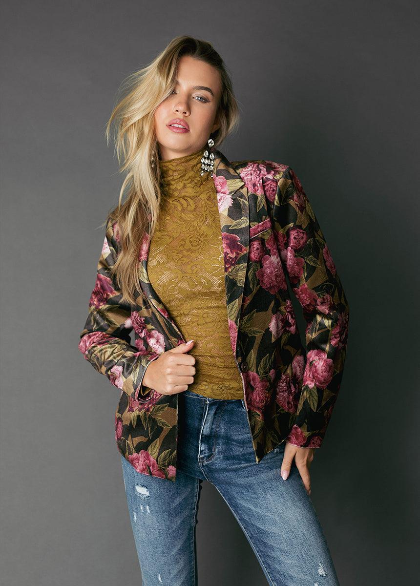 Louve Blazer in Bistre Floral Female Product Image