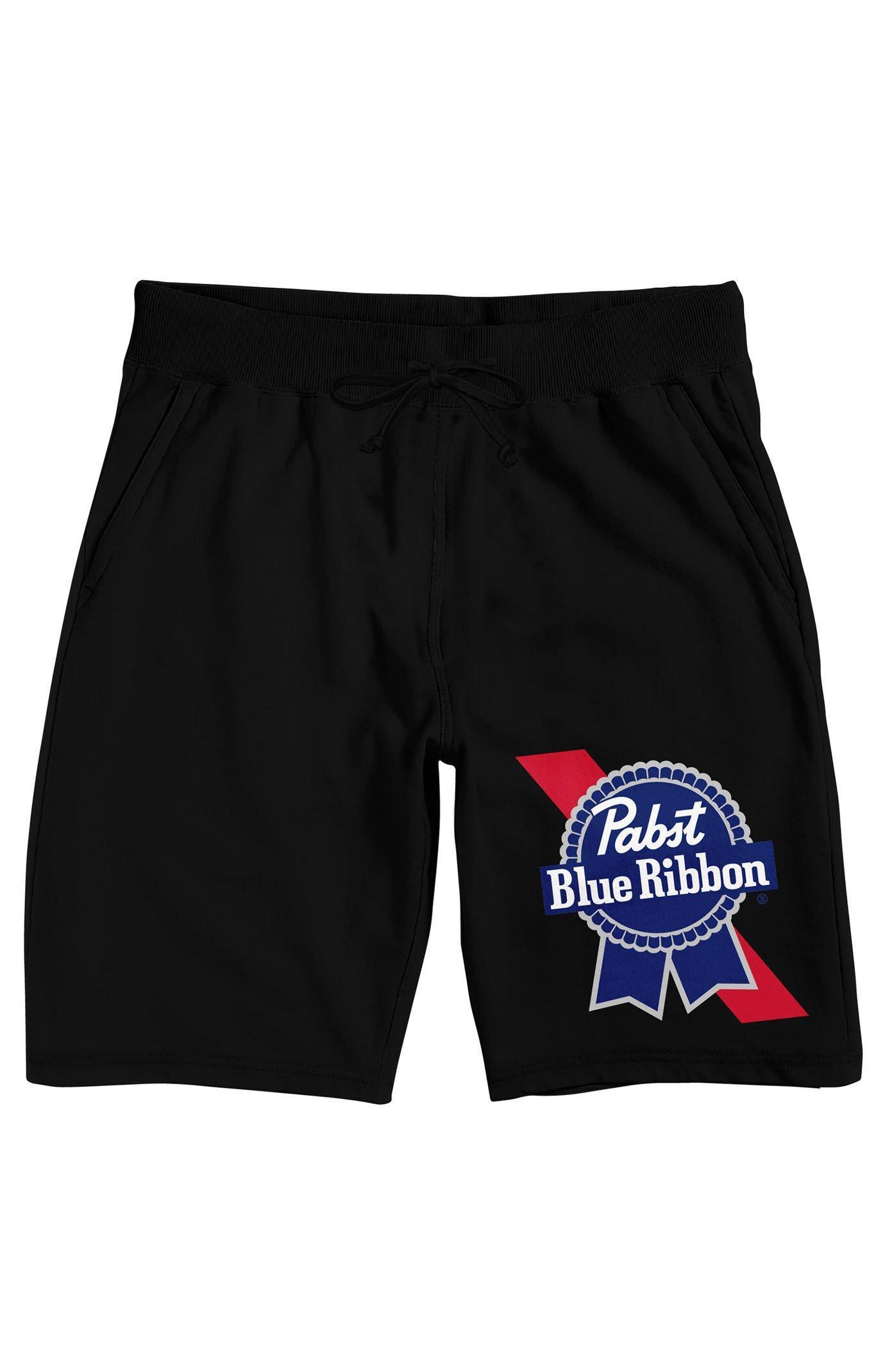 Men's Pabst Blue Ribbon Logo Pajama Shorts, Size: Small, Black Product Image