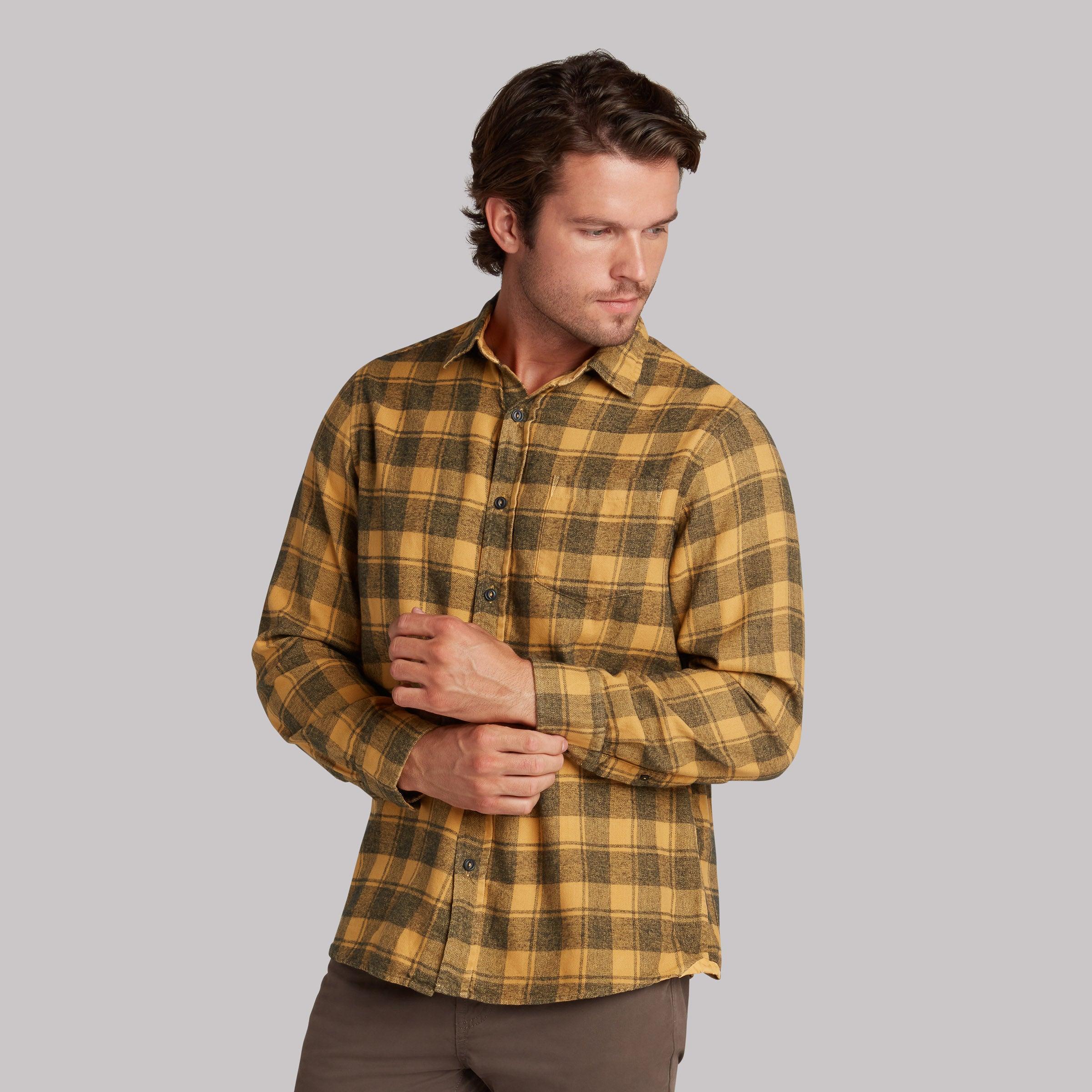 Jaspe Midweight Twill - Spruce Yellow Plaid (Final Sale) Product Image