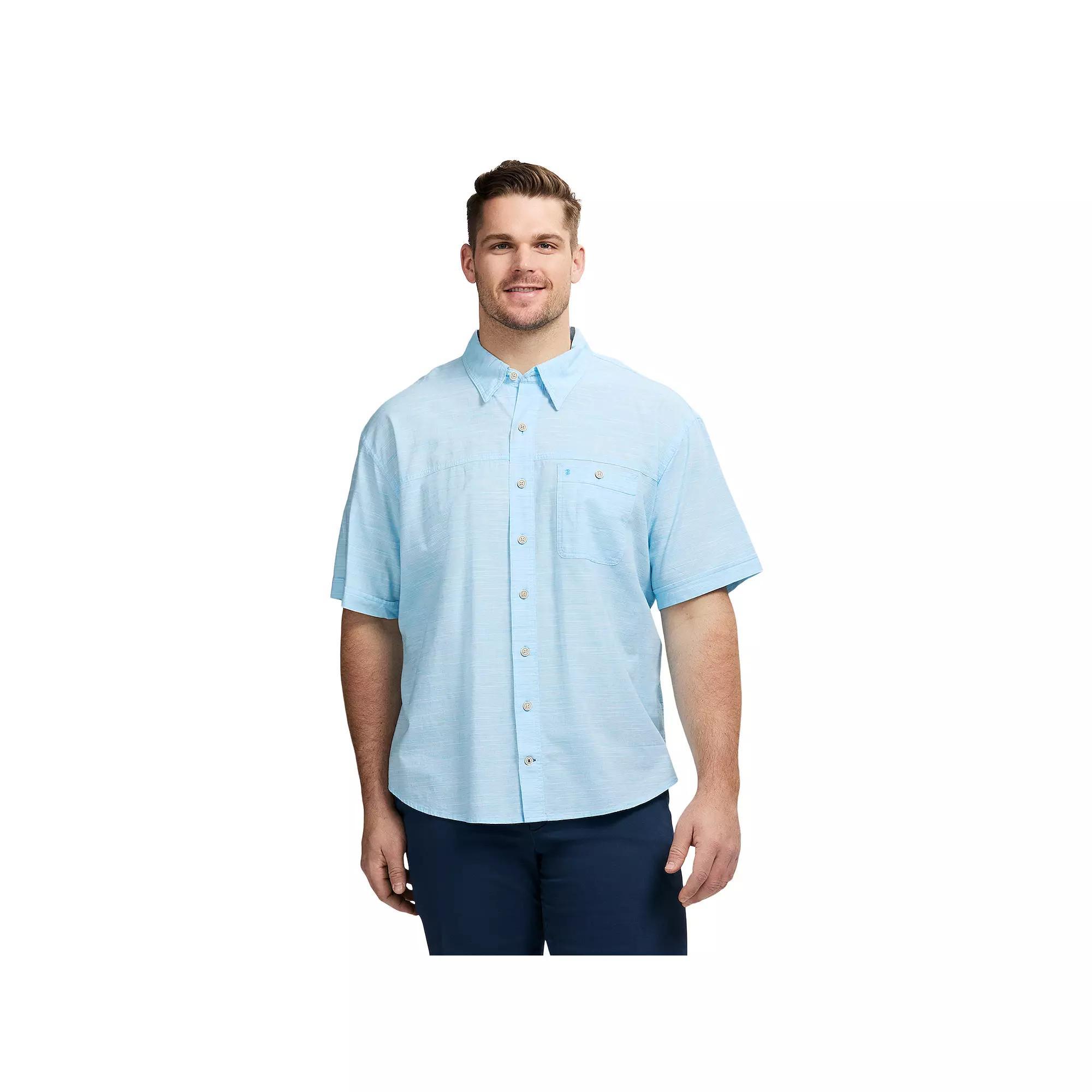 Big & Tall IZOD Dockside Short Sleeve Chambray, Men's, Size: 3XL Tall, Aquarius Product Image