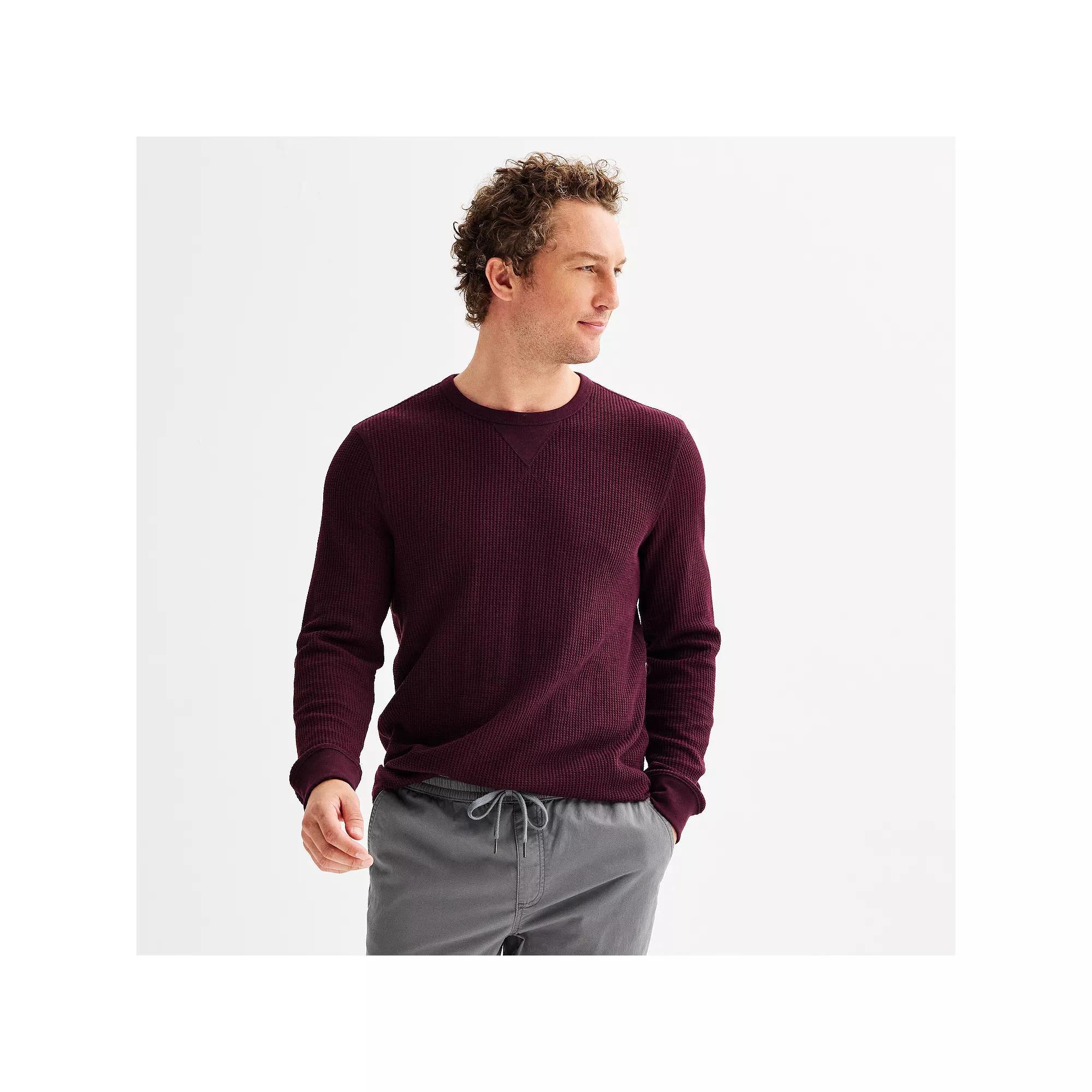 Men's Sonoma Goods For Life® The Essential Waffle Thermal Tee, Size: XXL, Purple Product Image