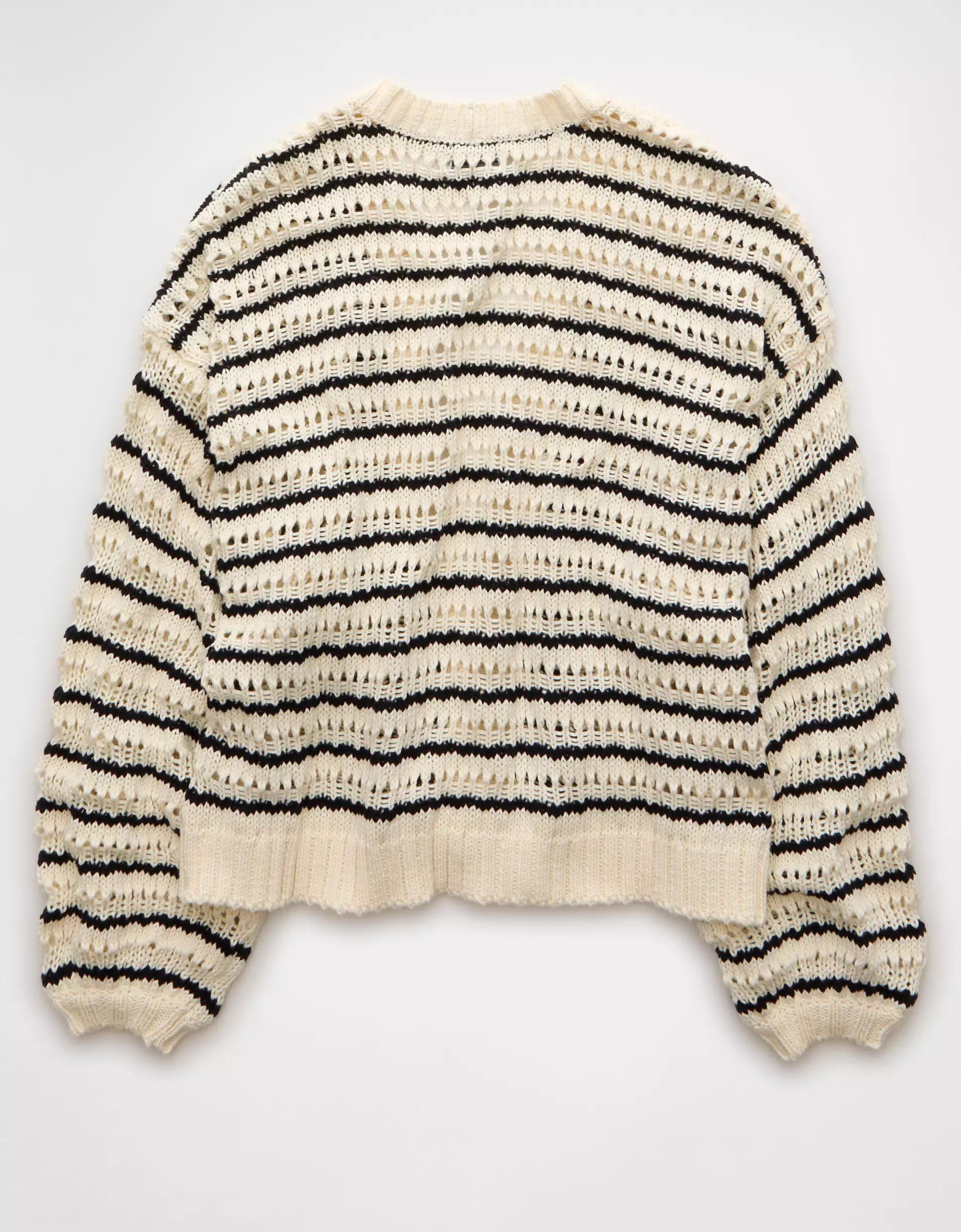 AE Balloon Sleeve Crochet Cardigan Product Image