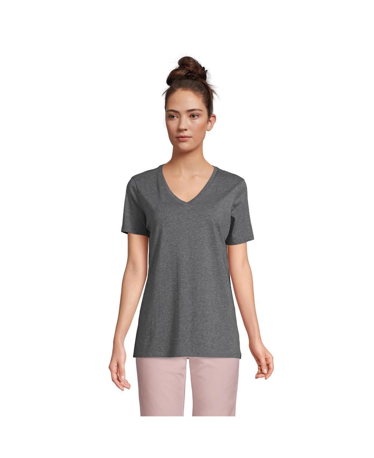 Womens Lands End Relaxed-Fit Supima Cotton V-Neck Tee Product Image
