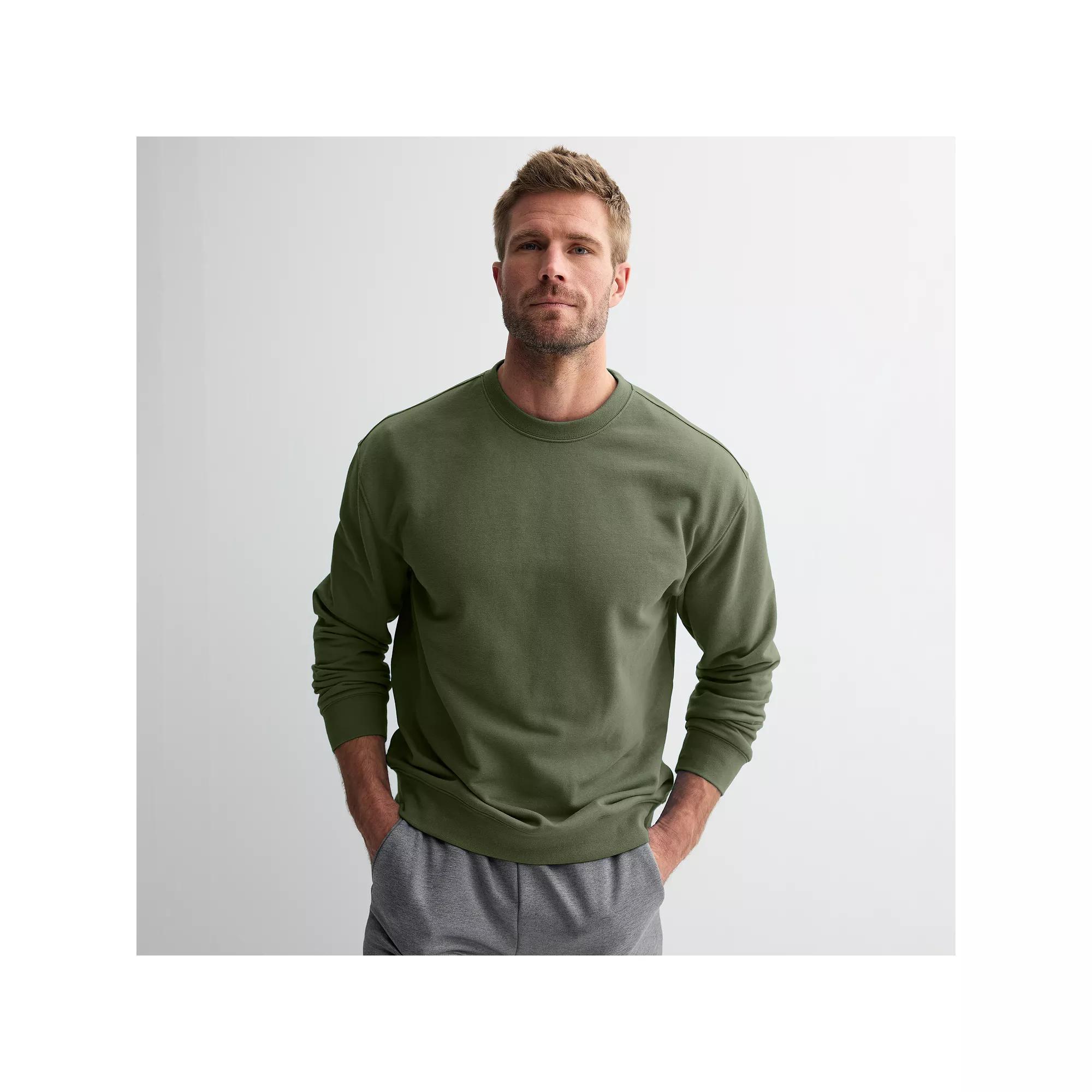 Men's Tek Gear® Weekend French Terry Crewneck Sweatshirt, Size: XL, Army Bottle Product Image