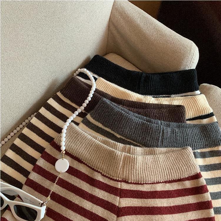 High Waist Striped Shorts Product Image