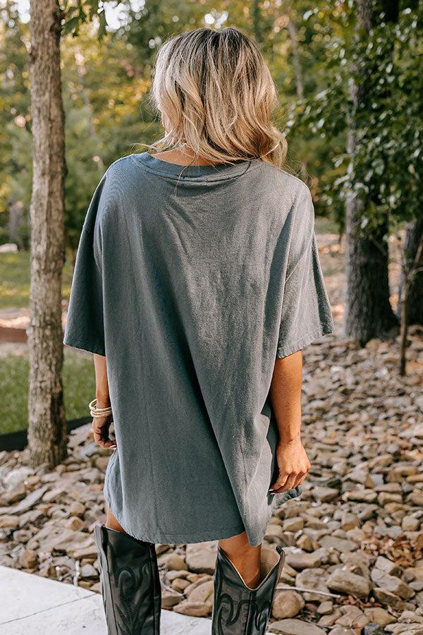 World Tour Oversized Distressed Tee in Charcoal Product Image