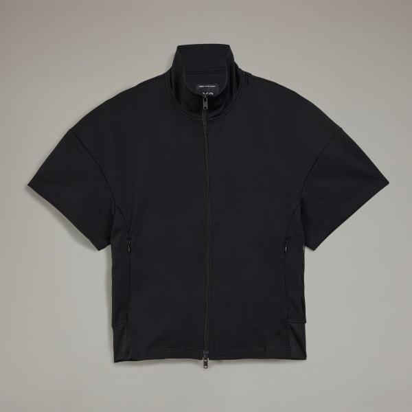 adidas Y-3 3-Stripes Short Sleeve Track Top Black XS Womens Product Image