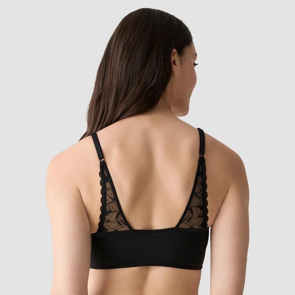 True & Co. Women's Everybody Boost Plunge Bra - Black S: Wireless, Light Lift, Removable Padding Product Image