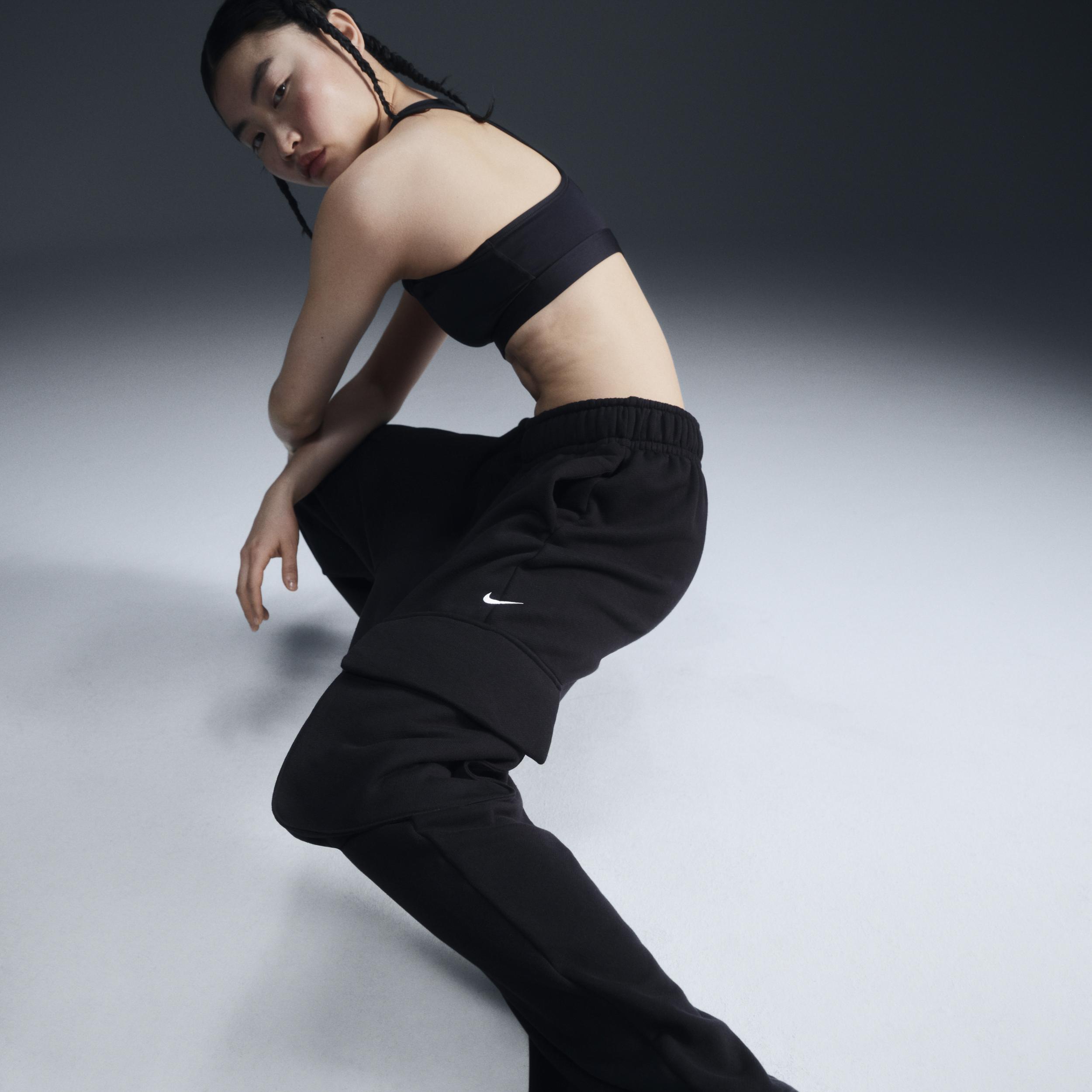 Womens Nike Sportswear Low-Rise Oversized French Terry Open-Hem Pants Product Image