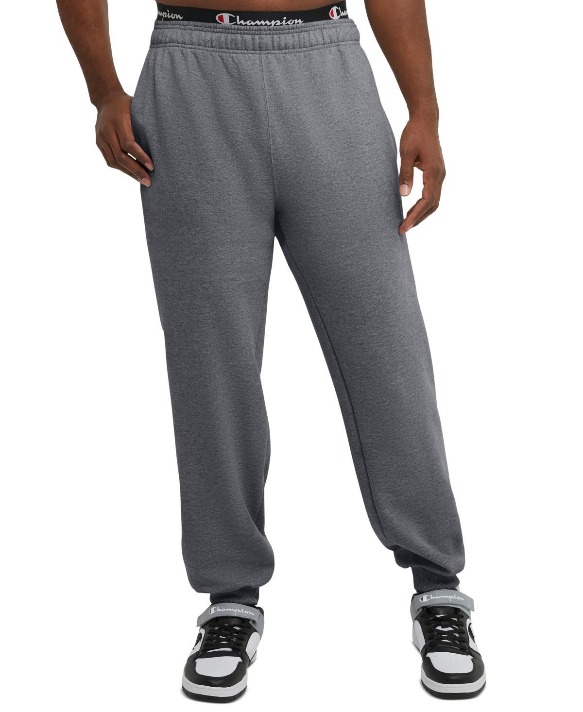 Mens Champion Powerblend Joggers, C Logo (Big & Tall) Oxford Grey 3XB Product Image