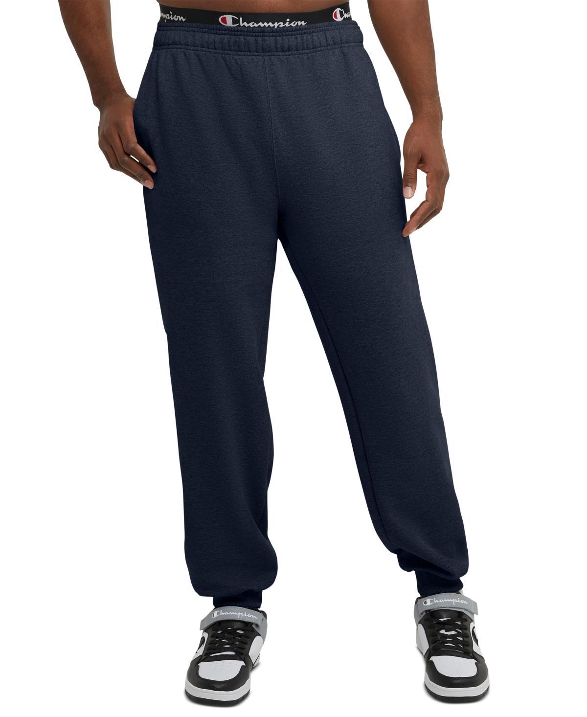 Mens Champion Powerblend Joggers, C Logo (Big & Tall) Oxford Grey 3XB Product Image