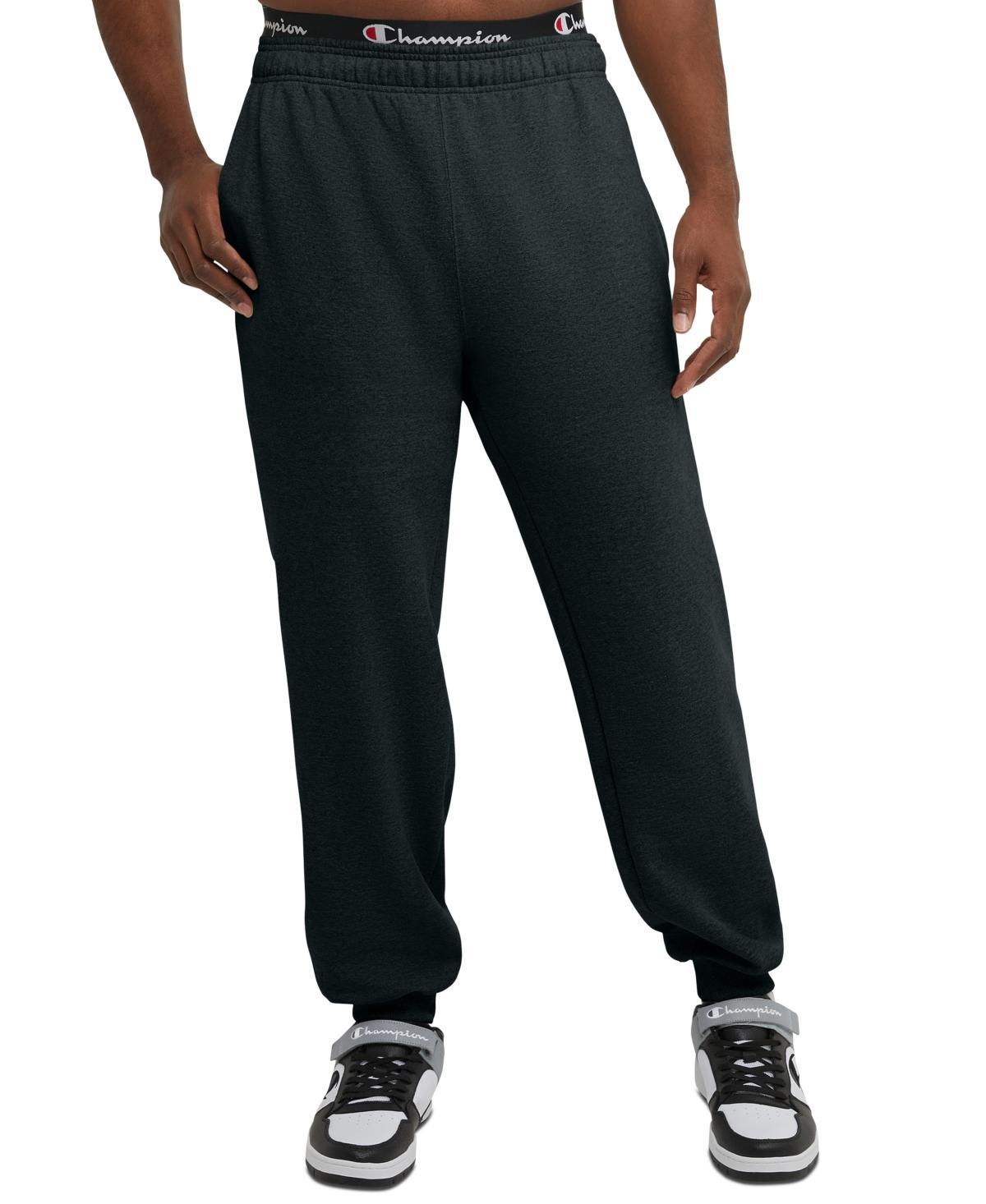 Mens Champion Powerblend Joggers, C Logo (Big & Tall) Oxford Grey 3XB Product Image