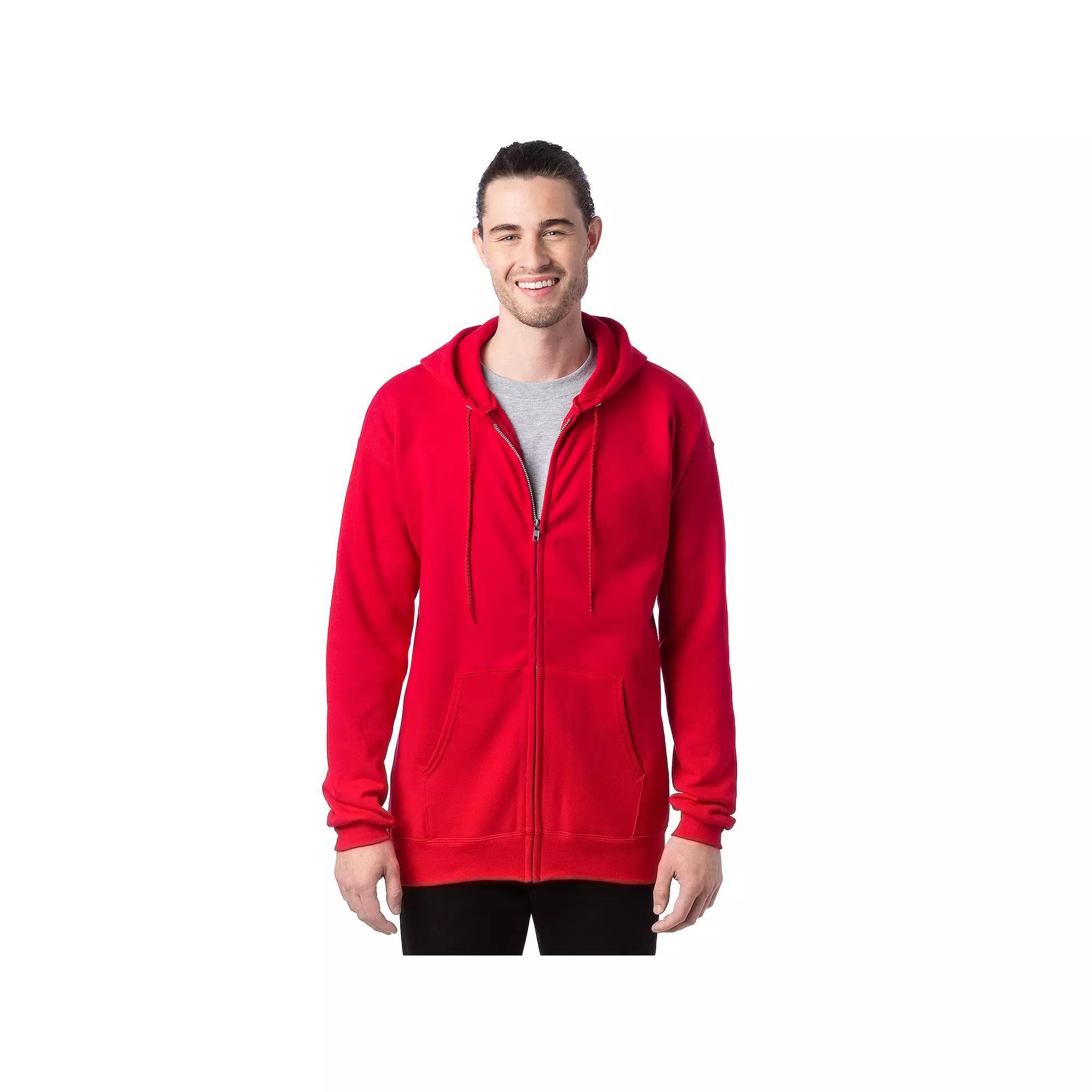 Men's Hanes Ultimate® Fleece Full-Zip Hoodie, Size: Large, Light Silver Product Image