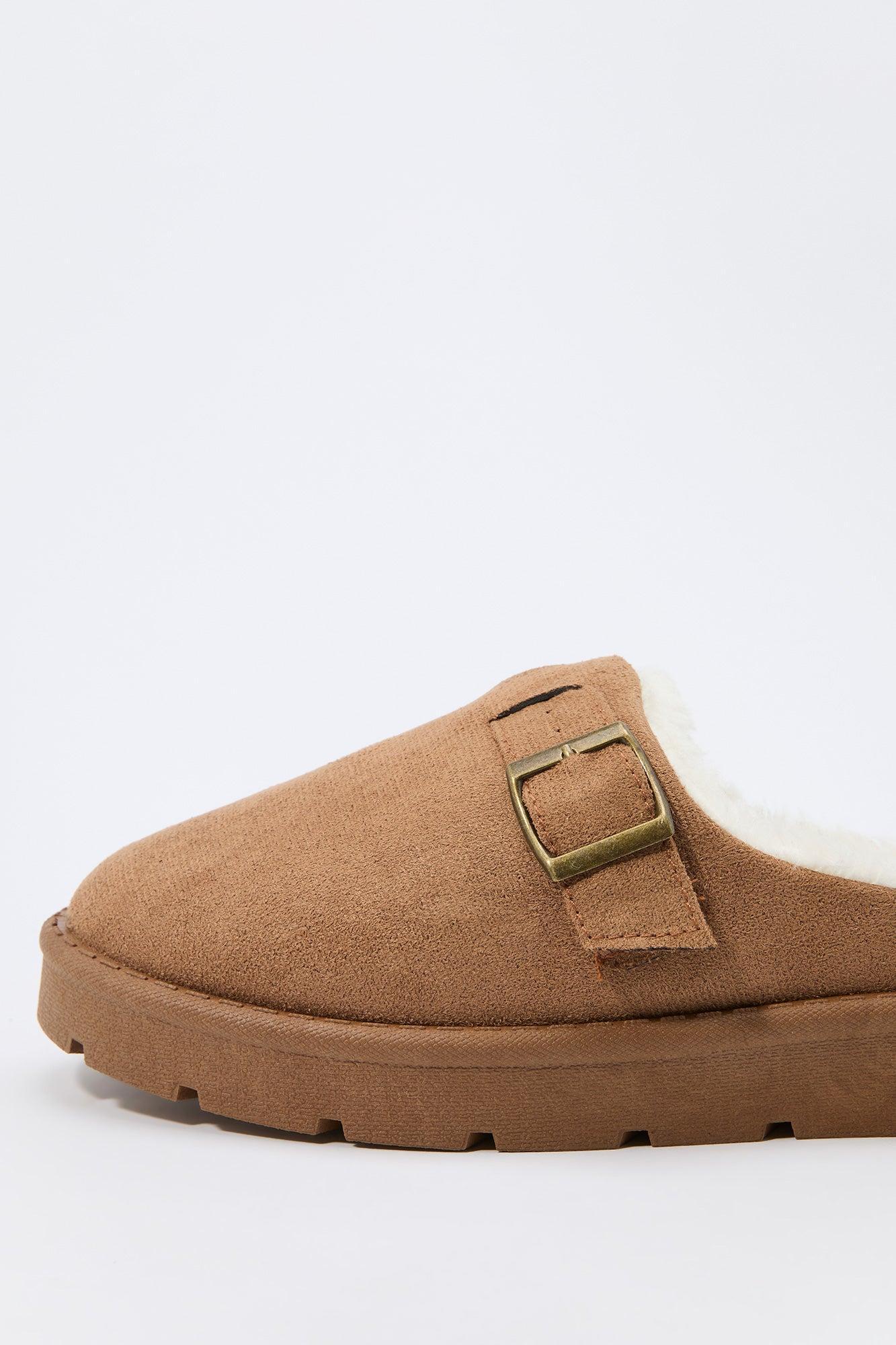 Faux Fur Lined Buckled Slipper Booties Female Product Image