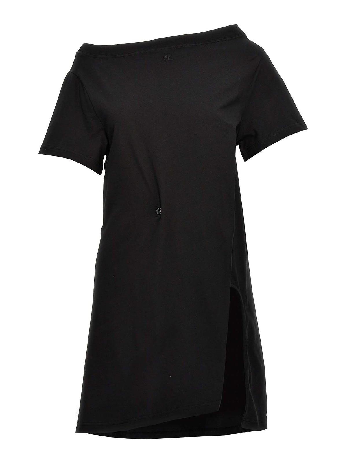 COURRÈGES Logo Embroidery Dress In Black Product Image