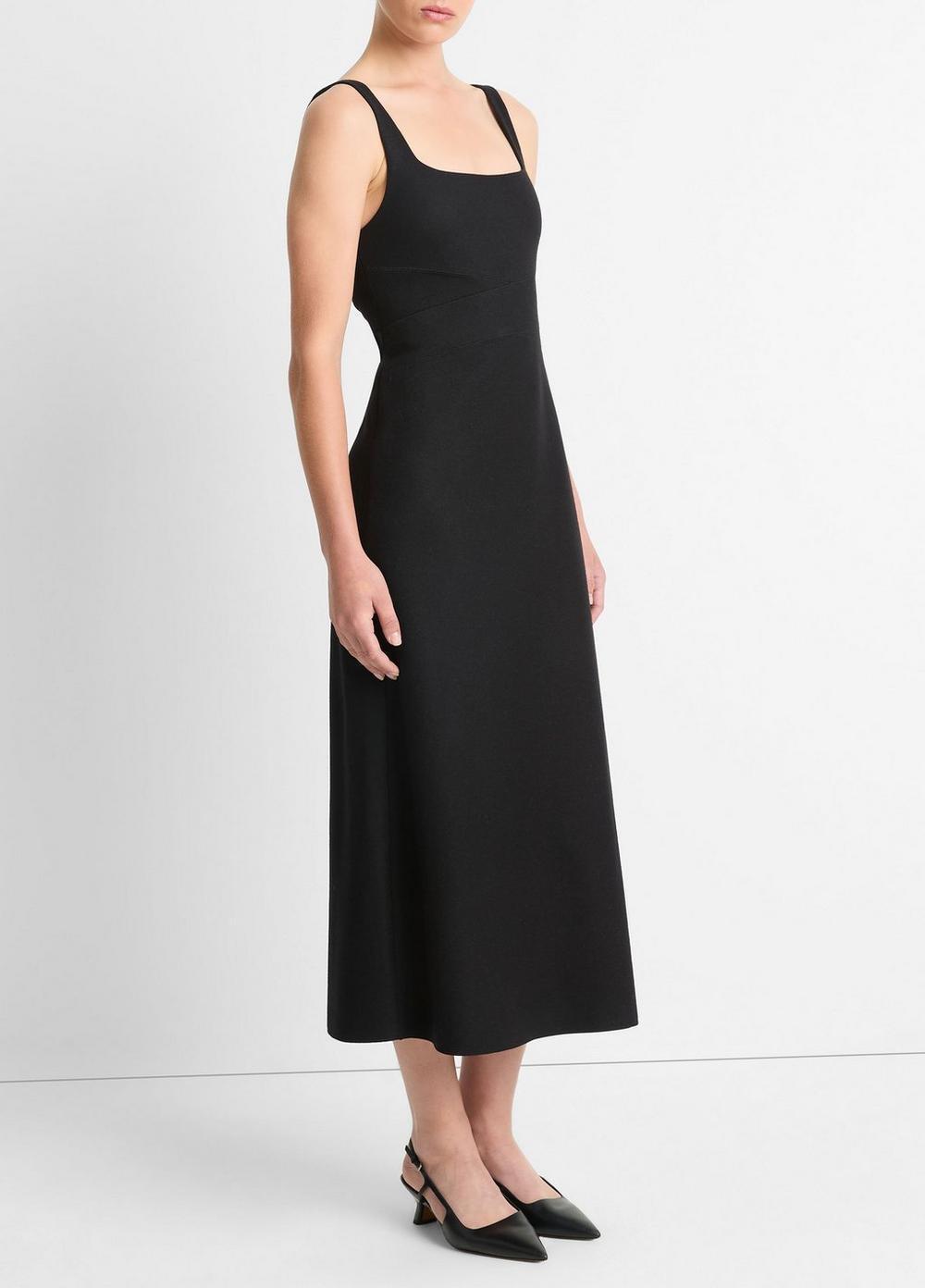 Womens Italian Wool-Blend Column Dress, Black, Size 14 Vince Product Image