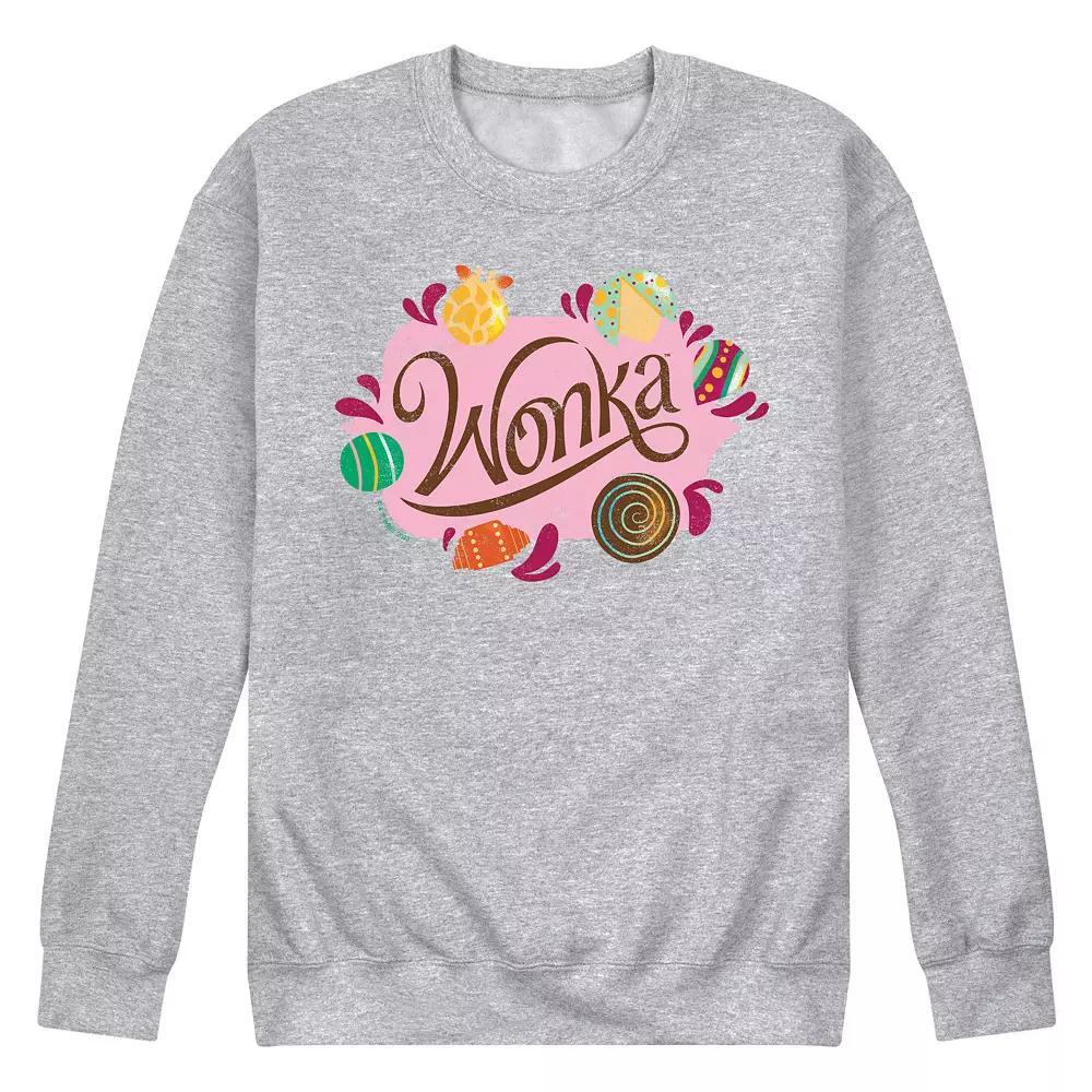 Mens Wonka Logo And Candy Fleece Sweatshirt Product Image