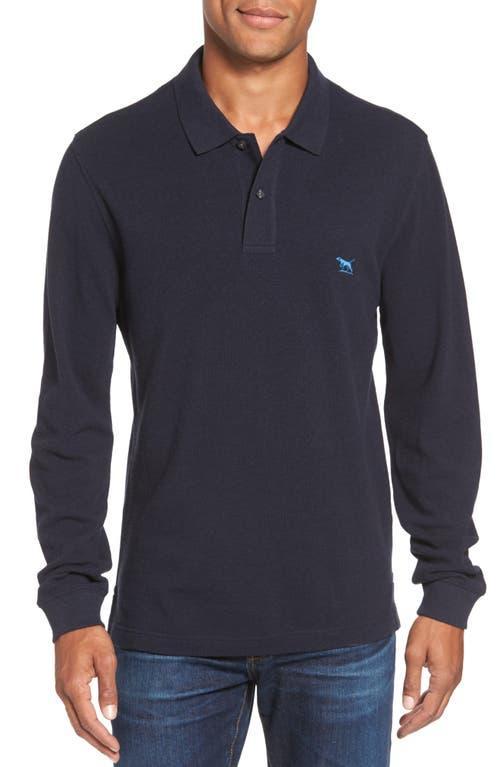 Mens Long-Sleeve Pique Polo Shirt Product Image