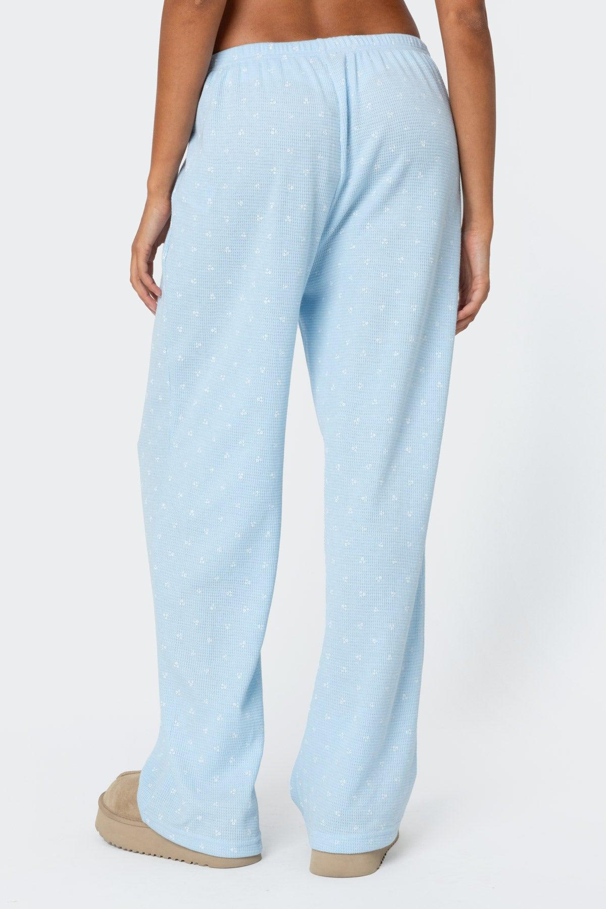 Petal Printed Waffle Pants Product Image