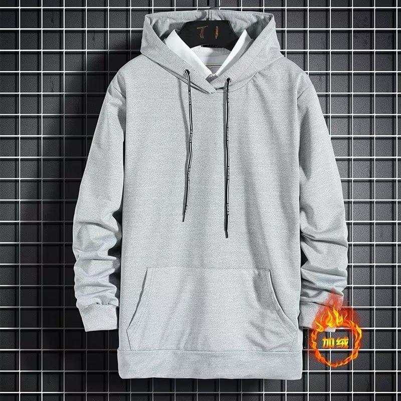 Drawstring Plain Oversized Hoodie Product Image