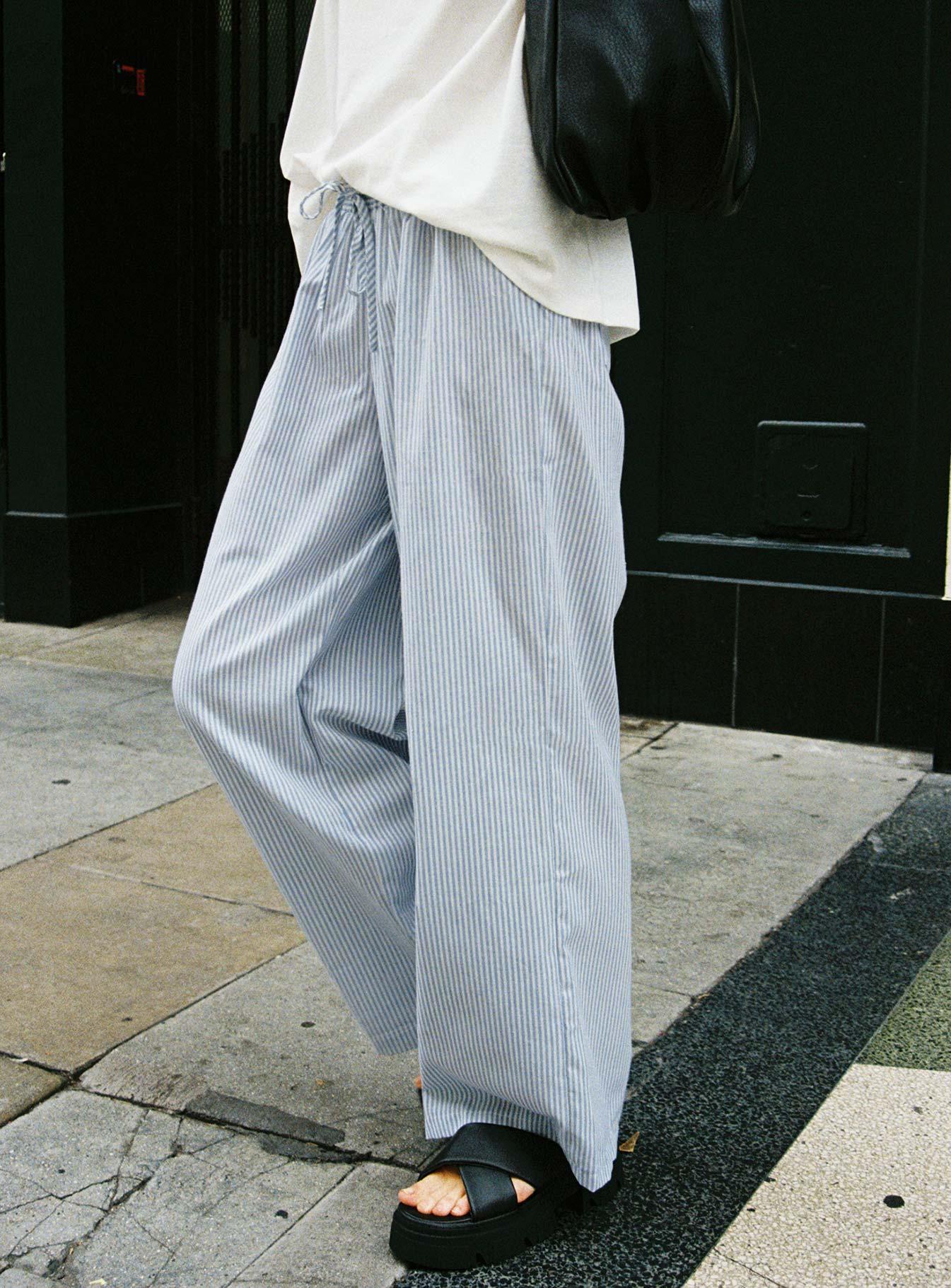Holiday Tie Front Pant Blue/ White Stripe Product Image